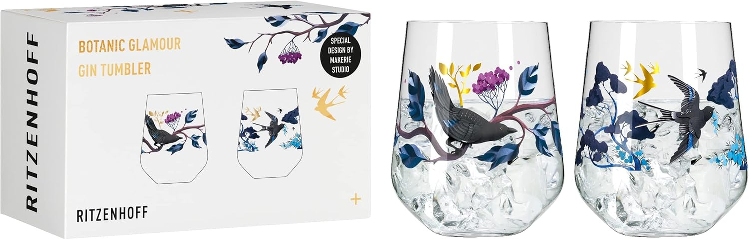 RITZENHOFF Botanic Glamour No. 1 3801002 Gin Glass Set of 2 Tumblers with Paper Worlds 700 Ml Made in Germany image number 5