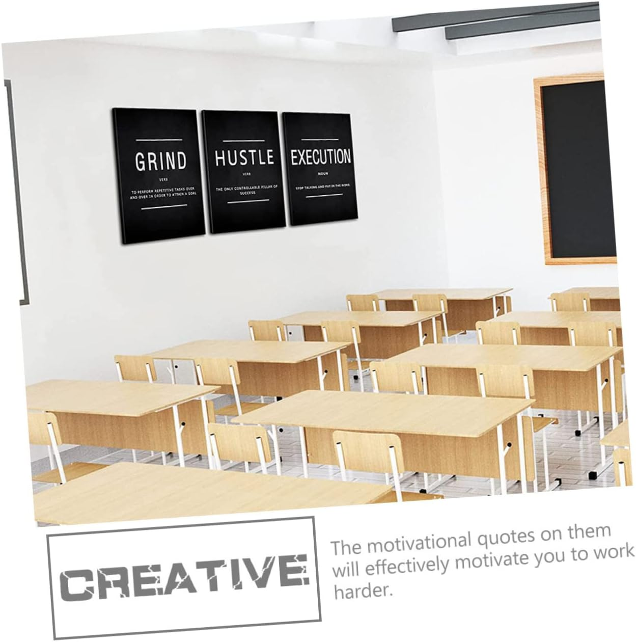 ETHZZLE 3Pcs Inspirational Wall Art for Office Decor Home Decor Wall Art Motivational Quotes image number 4