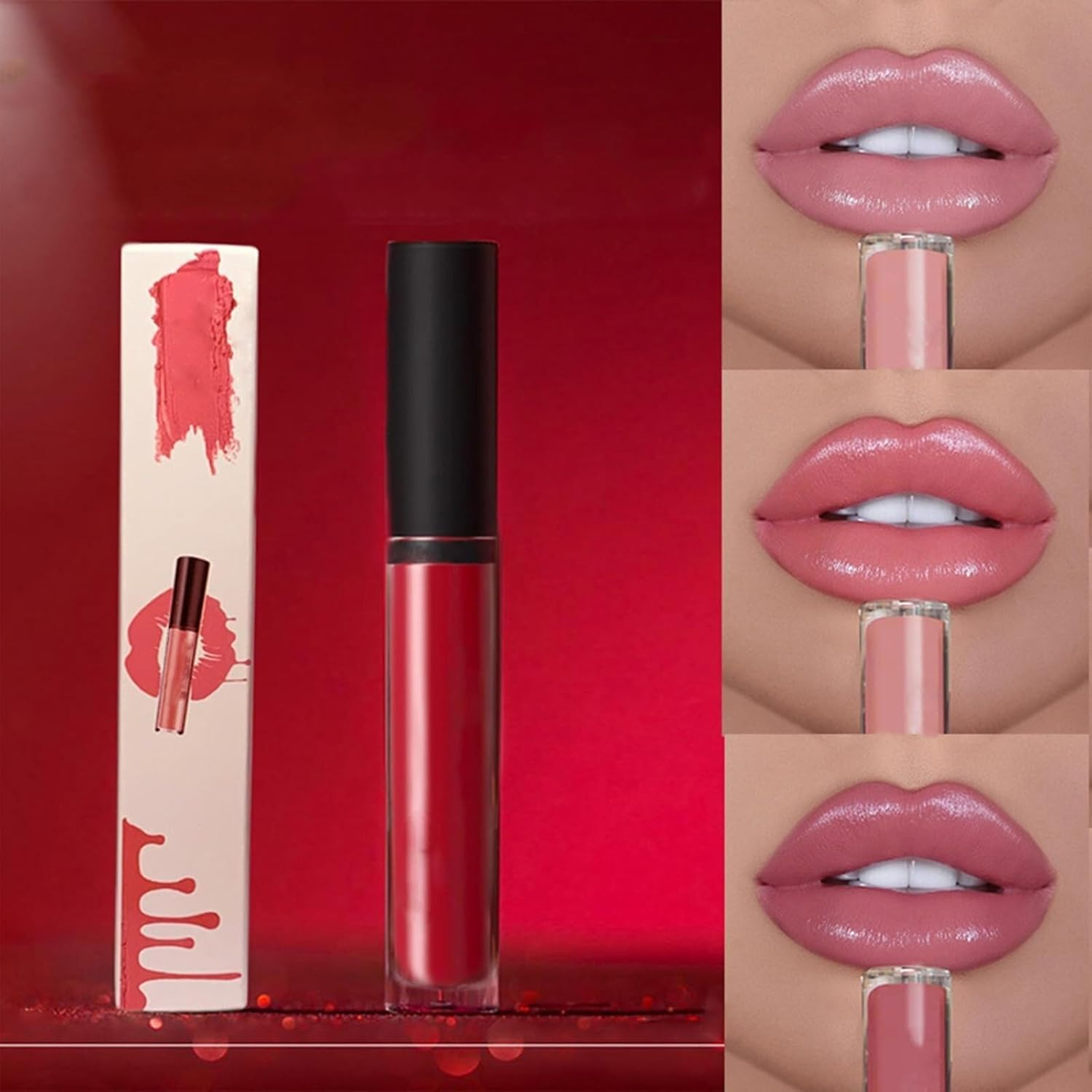 12 Colors Cream Texture Lipstick Waterproof, Long Lasting Matte Lipstick for Women (#6) image number 2