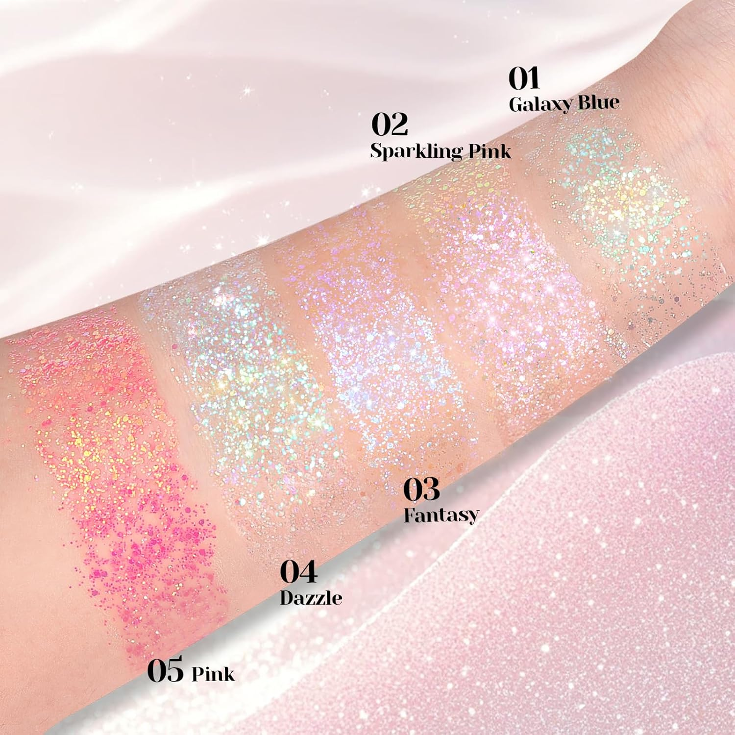 DAGEDA 50Ml Roll-On Body Glitter,Holographic Eye Face Hair Glitter Gel for Festival Outfit Mermaid Accessories,Chameleon Color Body Shimmer Makeup Rave Outfits Accessories for Women (Dazzle) - Dazzle image number 6