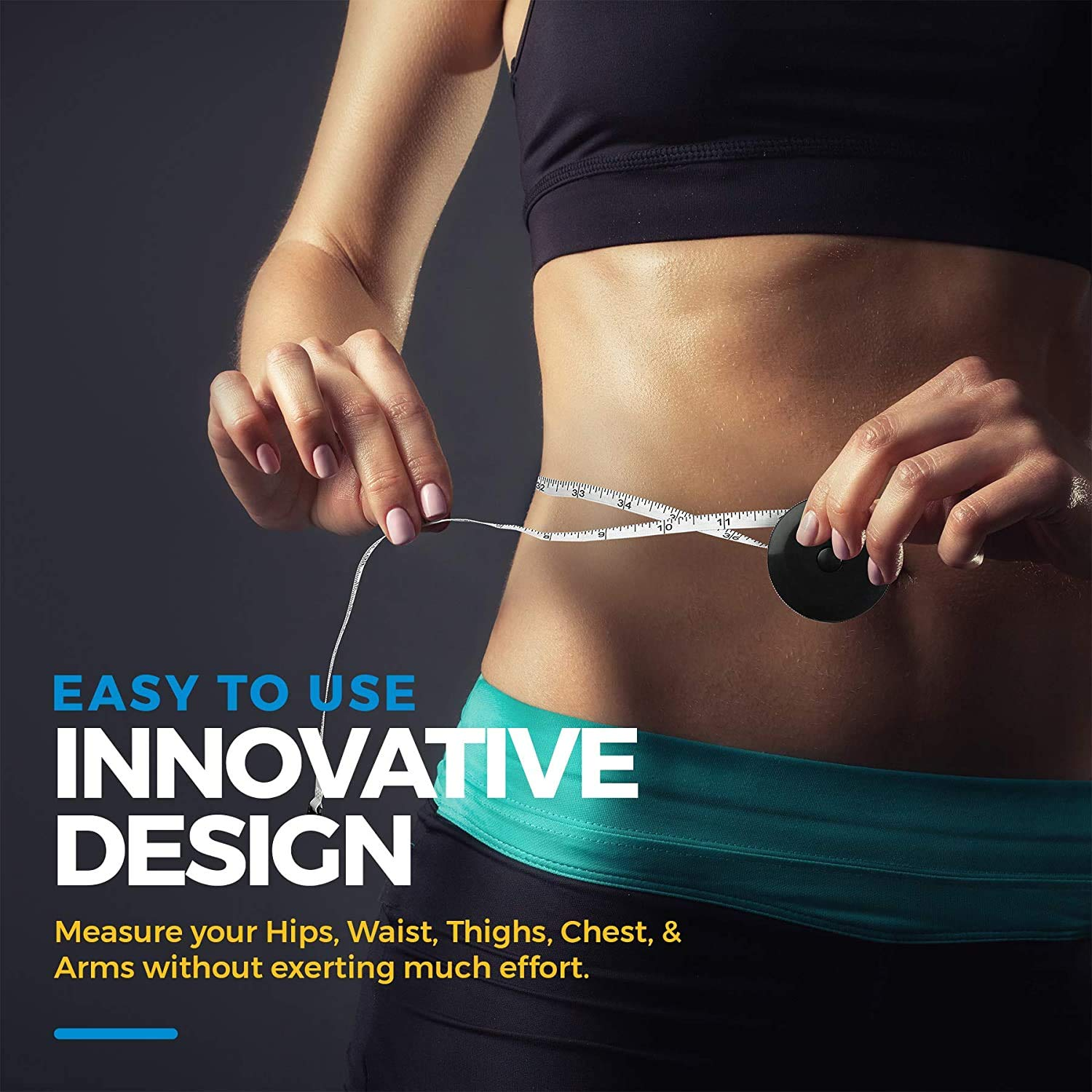 Tape Measure for Body Measuring Tape, (Pack of 2) Dual Sided Inch and CM, Portable, Retractable Soft Ruler Tool for Measurements Body Fat, Fitness Sewing Tailor Fabric and Accurate Body Fat Calculator image number 1