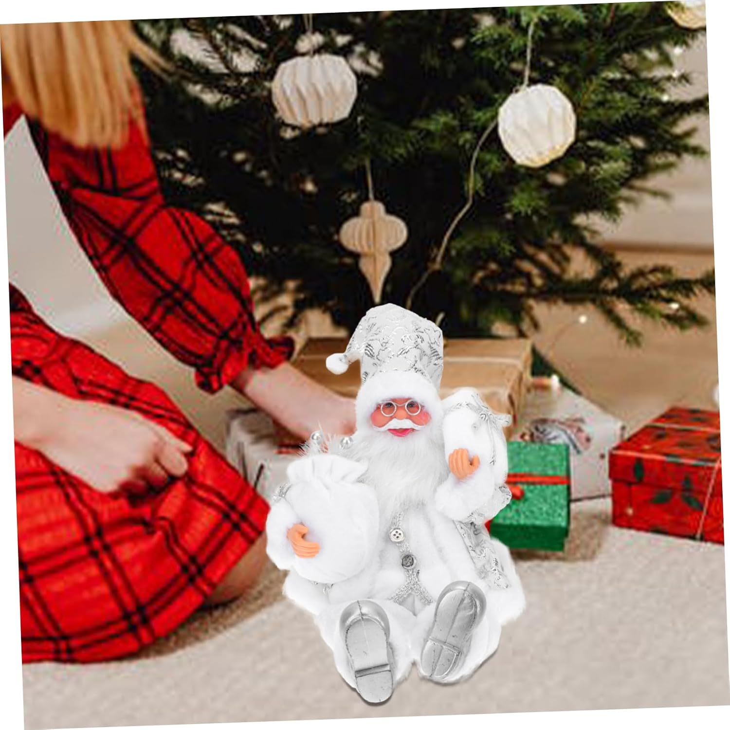 Amosfun Santa Claus Ornaments Christmas Home Decor Resin Ornament for Xmas Decorations Christmas Decorations Table Chic Festival Desk Adornment image number 5