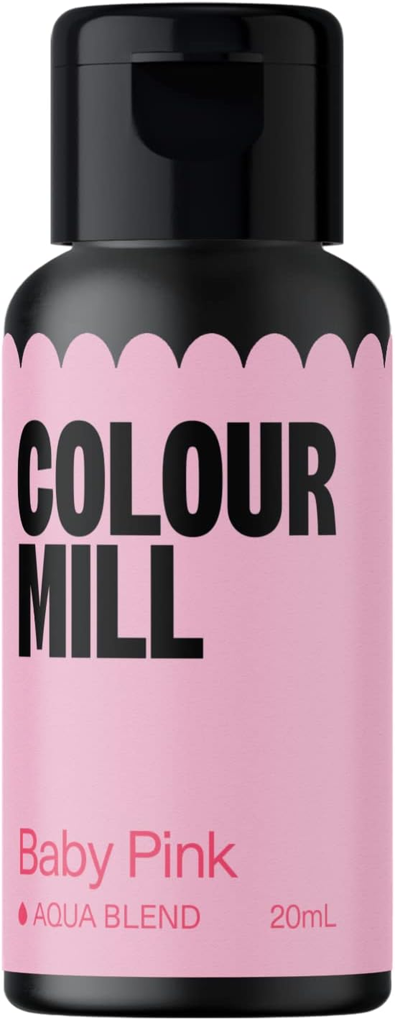Colour Mill Kickstarter Pack Aqua Blend Water-Based Food Colouring, 12 Colours X 20Ml Each: Baby Pink, Black, Chocolate, Forest, Hot Pink, Lime, Orange, Purple, Red, Royal, Sky Blue, Yellow