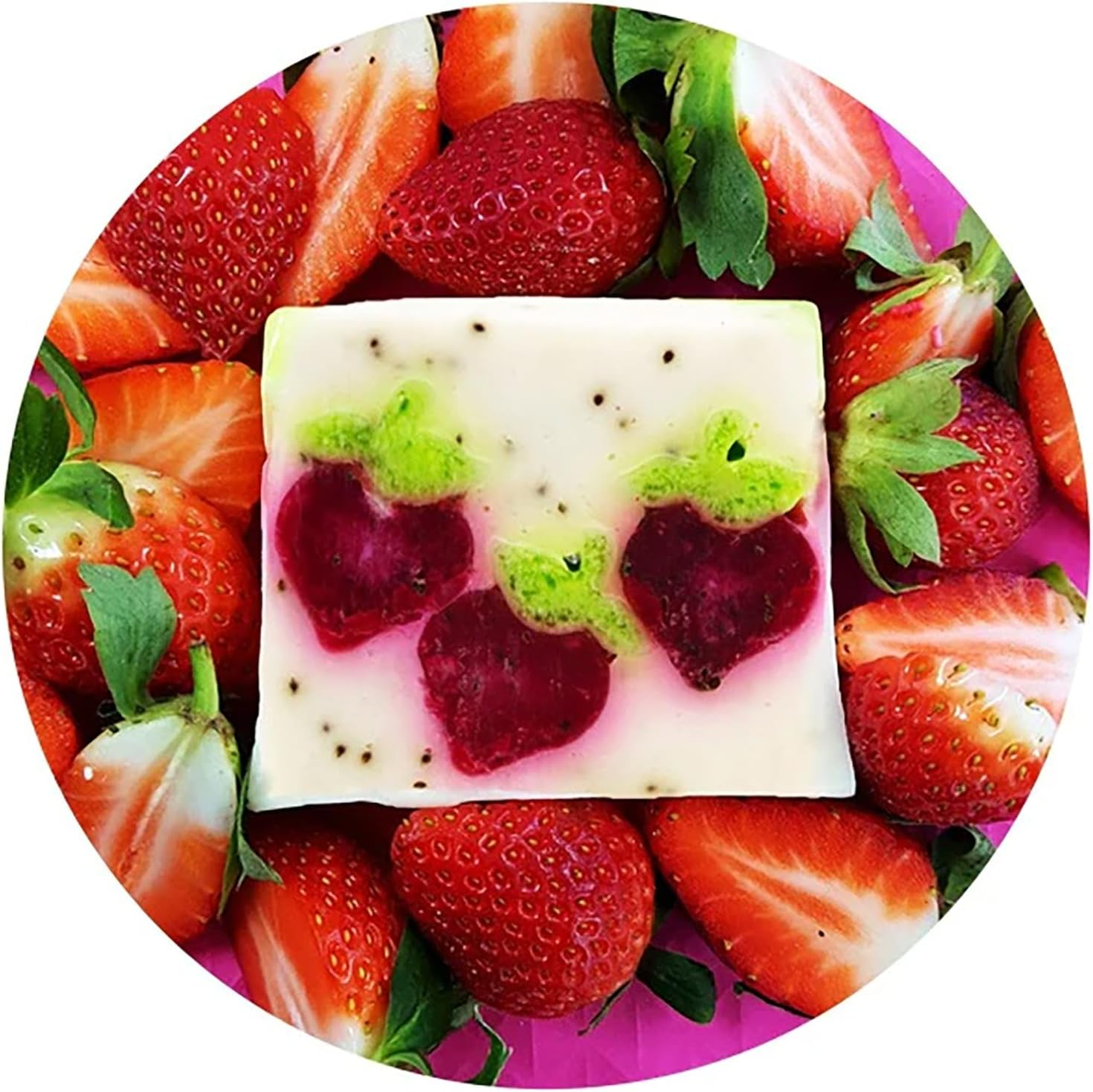 Bomb Cosmetics Berry Bar Scented Soap Slice, Berry, 100G - Uplifts Mood, Refreshes Skin, Ideal for Daily Bath & Shower image number 1