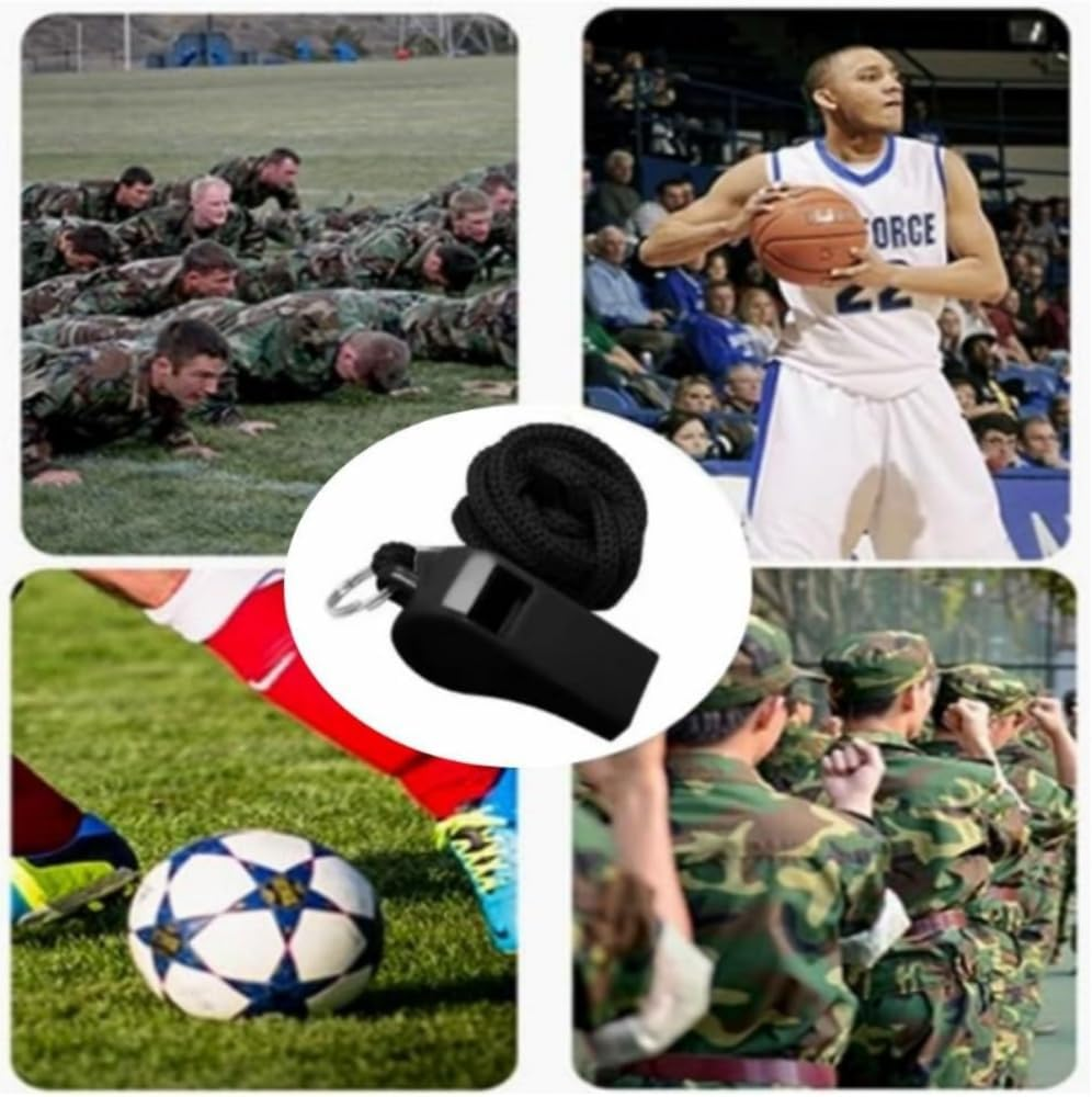Fabselection 16 Pcs Sports Whistles with Lanyard, Loud Crisp Sound Whistles Bulk Perfect for Coaches for Football Sports Lifeguards Survival Emergency Training image number 3