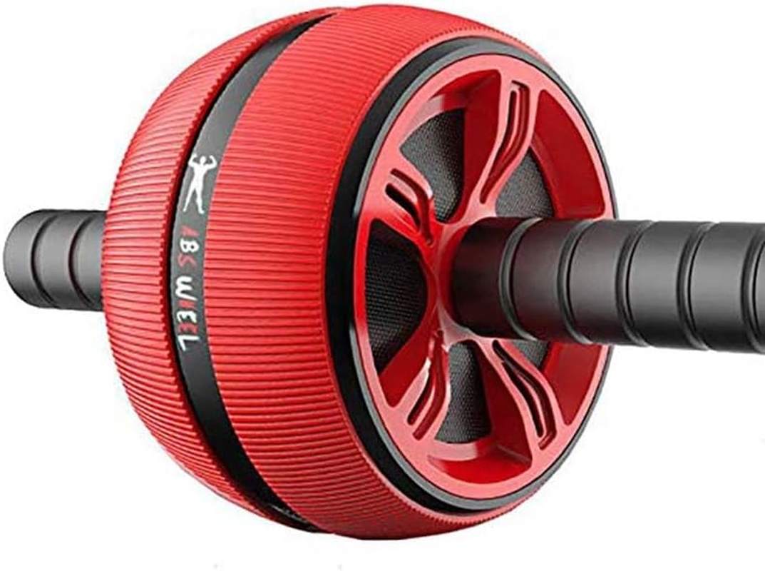 Ab Roller Wheel with Knee Pad - Core & Abs Home Workout Equipment for Men and Women - Wide Non-Slip Abdominal Exercise for Home Gym Fitness Equipment (Red) image number 5