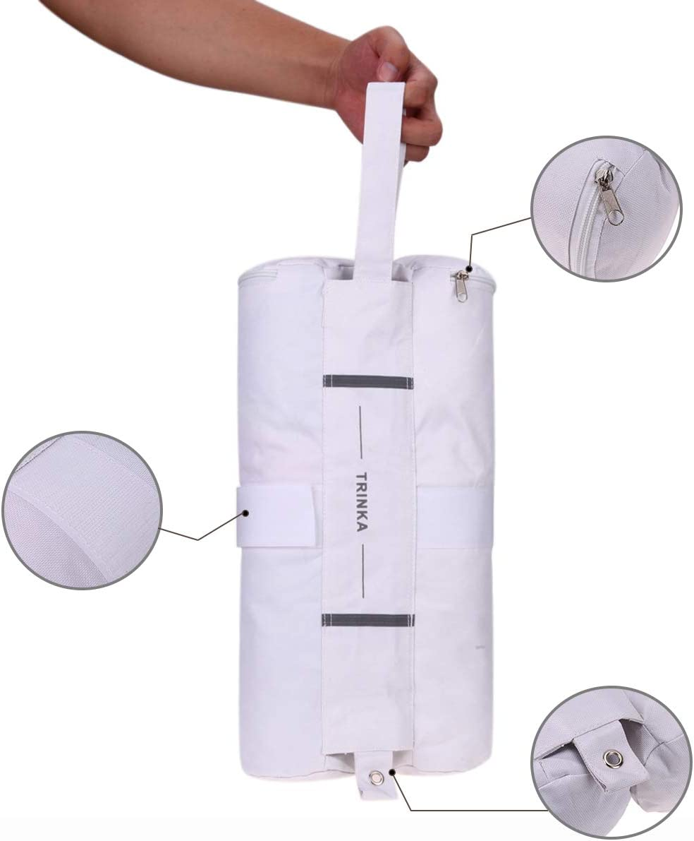 MOOCY White Sand Bags(120Lbs) for Pop up Canopy Tent,1680D Heavy Duty White Canopy Weight Perfectly Matched with White Canopy/Gazebo/Patio Umbrellas,Set of 4 - 4Pcs Black image number 5