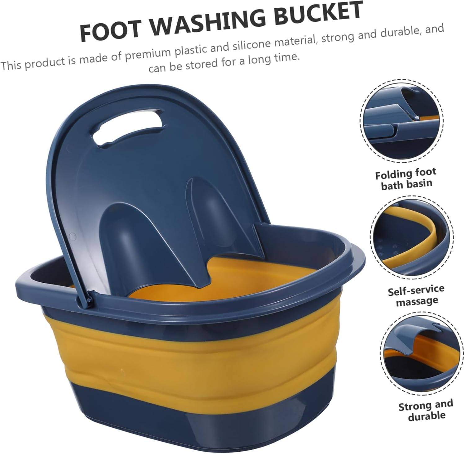 COOLHIYA Soaker Bath Foot Basin Bucket Portable Tub Foldable Wash Soak Hot Large Tall Inflatable Spa Foot Bath Soak Tub Bathtub Extra Travel Lightweight Fold Leg Pot Footbath Washer Constant Square Detox Pedicure Drainage Temperature Basket Dish Tray Slip Water Bowl Foot Bath Basin for Soaking Feet Ice Bubble-Footed Shower Sink Heel Desiccant Scraper Gel Bag Camp Cover Wide Container Pool Tank Handle Outdoor Plastic Sponge Organiser Loofah Dispenser Hike Seat Grout image number 4