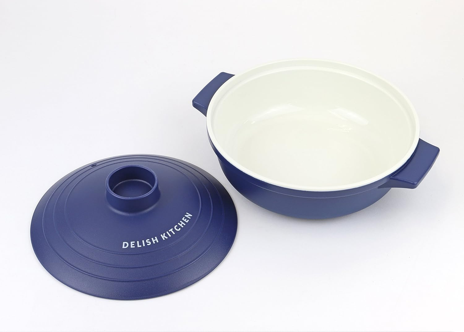 Delish Kitchen CC-1346 Pearl Metal Microwave Cooker, Navy, Microwave Cooker, 7.1 Inches (18 Cm)