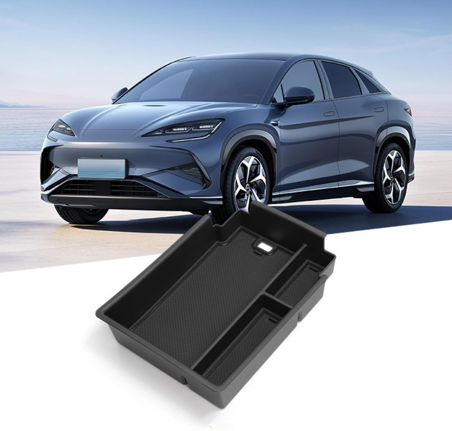 Center Console Organizer for BYD Sealion 7 2025 2026 Seal Interior Organizer Center Console Holder Tray Armrest Storage Box with Non-Slip Silicone Mats Sealion7_25