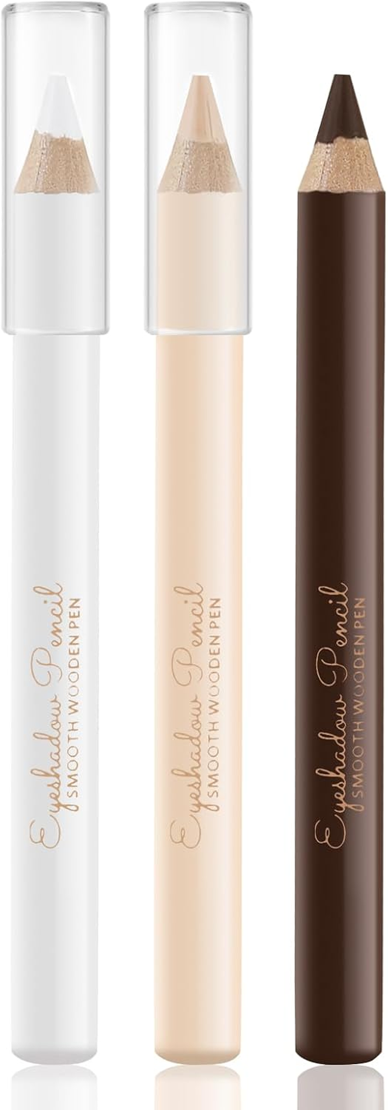 Apooliy 3 in 1 Eyebrow Pencil Set - Waterproof Long Lasting Eyebrow Pen, Matte White Eyeliner, Translucent Brow Contour - Women Eye Makeup