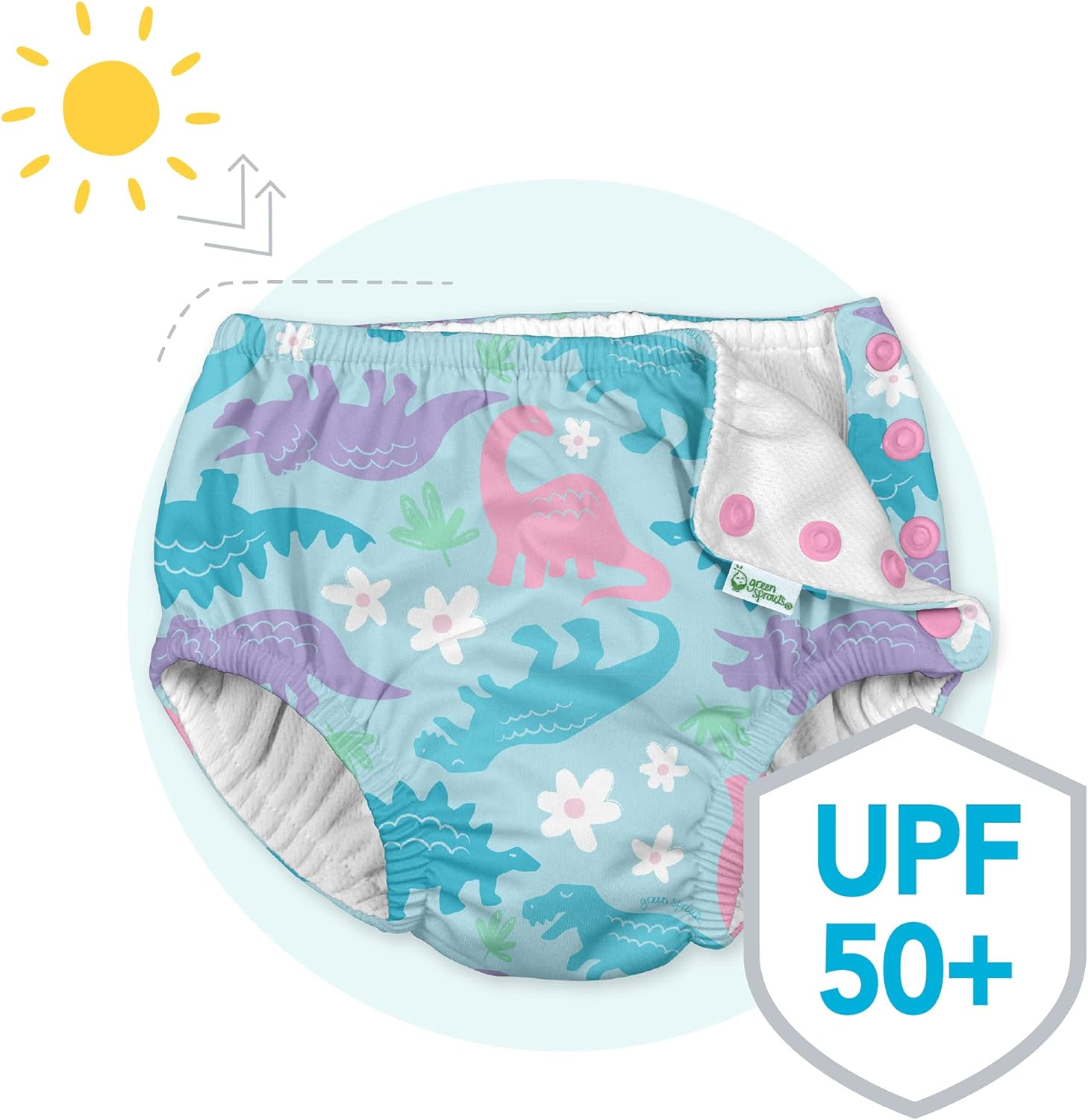 Green Sprouts I Play. Snap Reusable Swimsuit Diaper, 24 Months Hot Pink