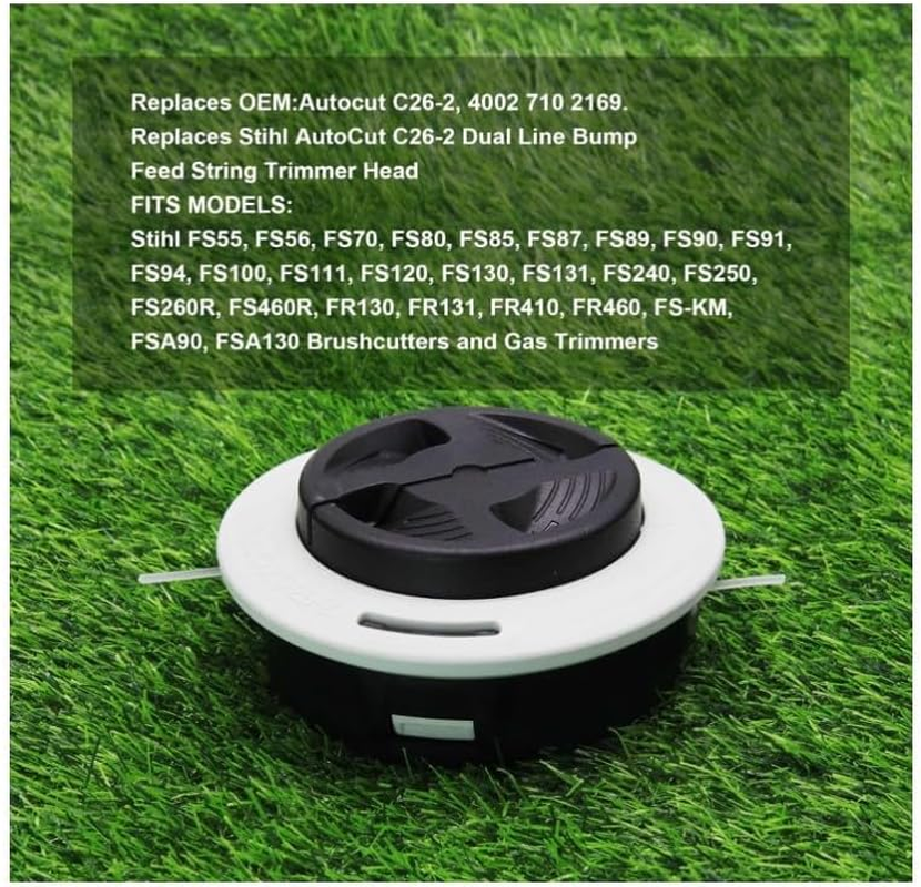 Brlyeeanze C26-2 Trimmer Head Replace 4002 710 2169 for Stihl FS55 FS55R FS56 FS56RC FS70 FS70R FS80 FS85 FS90 FS90R FS91 FS91R FS94 FS94R FS110 FS111R FS111RX FS120 FS130 String Trimmer image number 1
