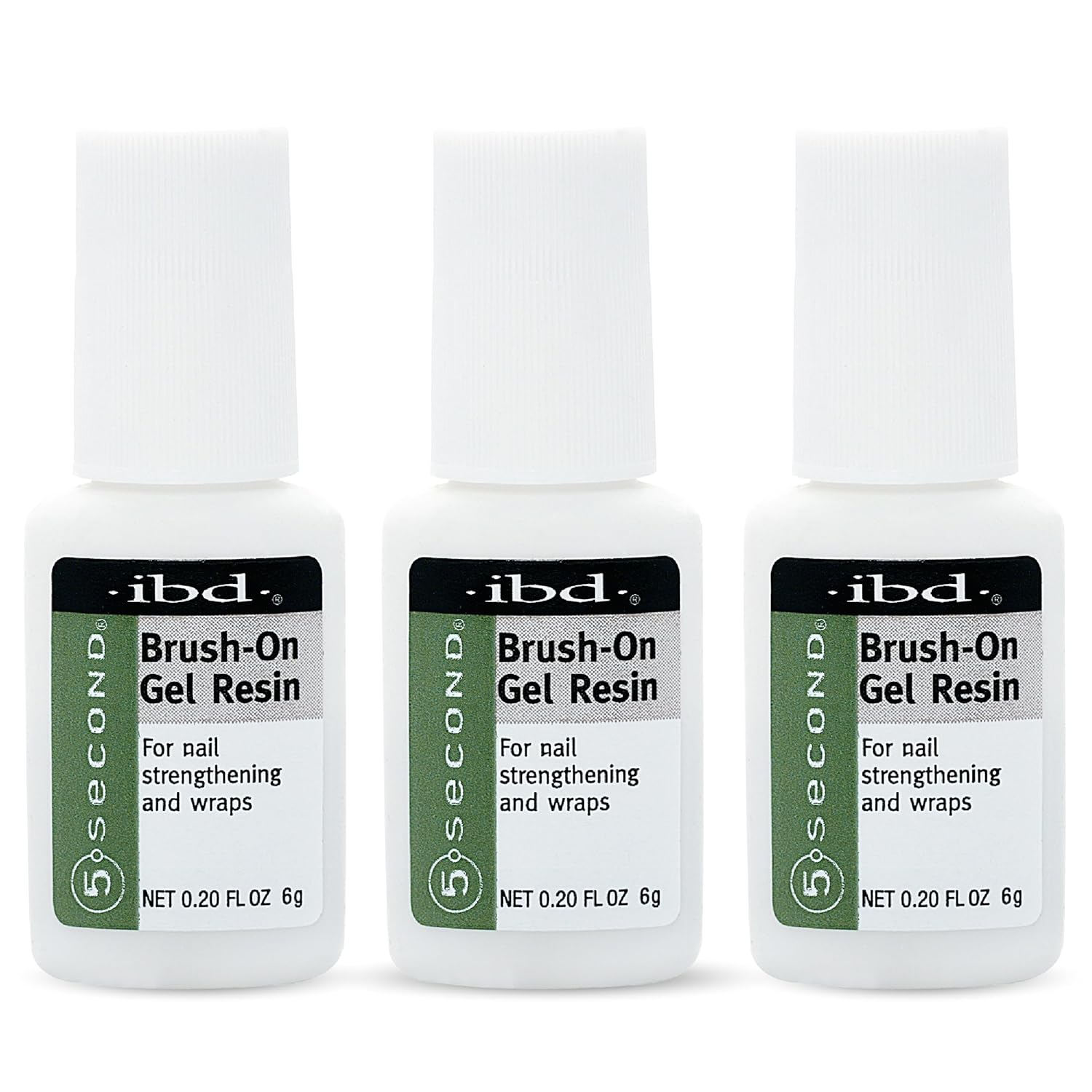 IBD 5 Second Brush on Nail Glue Gel Resin &ndash; Strong Nail Glue for Broken, Cracked & Split Natural Nails, Nailbond Repair & Strengthening for Wraps &ndash; 6G, 3 Count