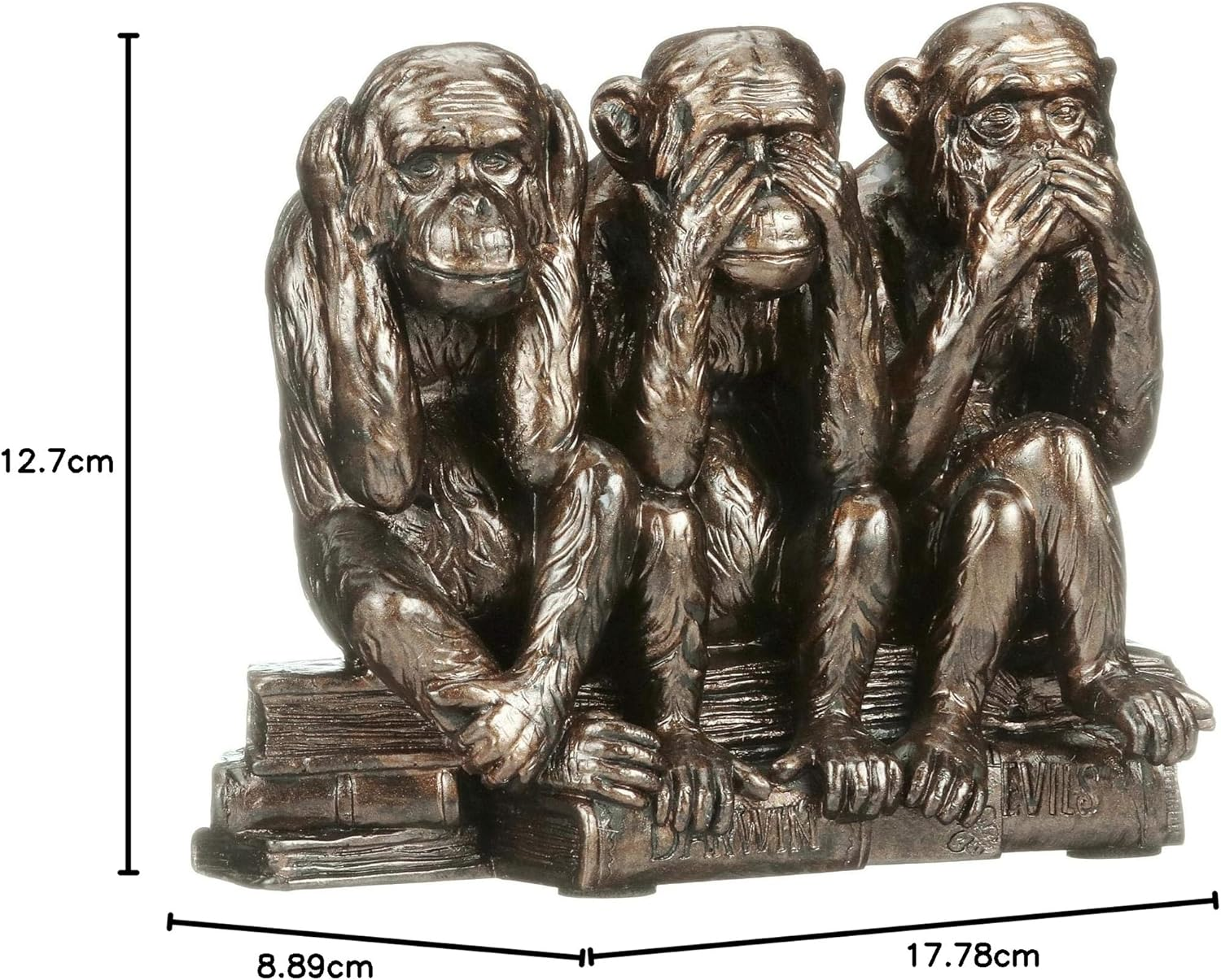 The Hear-No, See-No, Speak-No Evil Monkeys Statue in Faux Bronze [Kitchen] image number 1