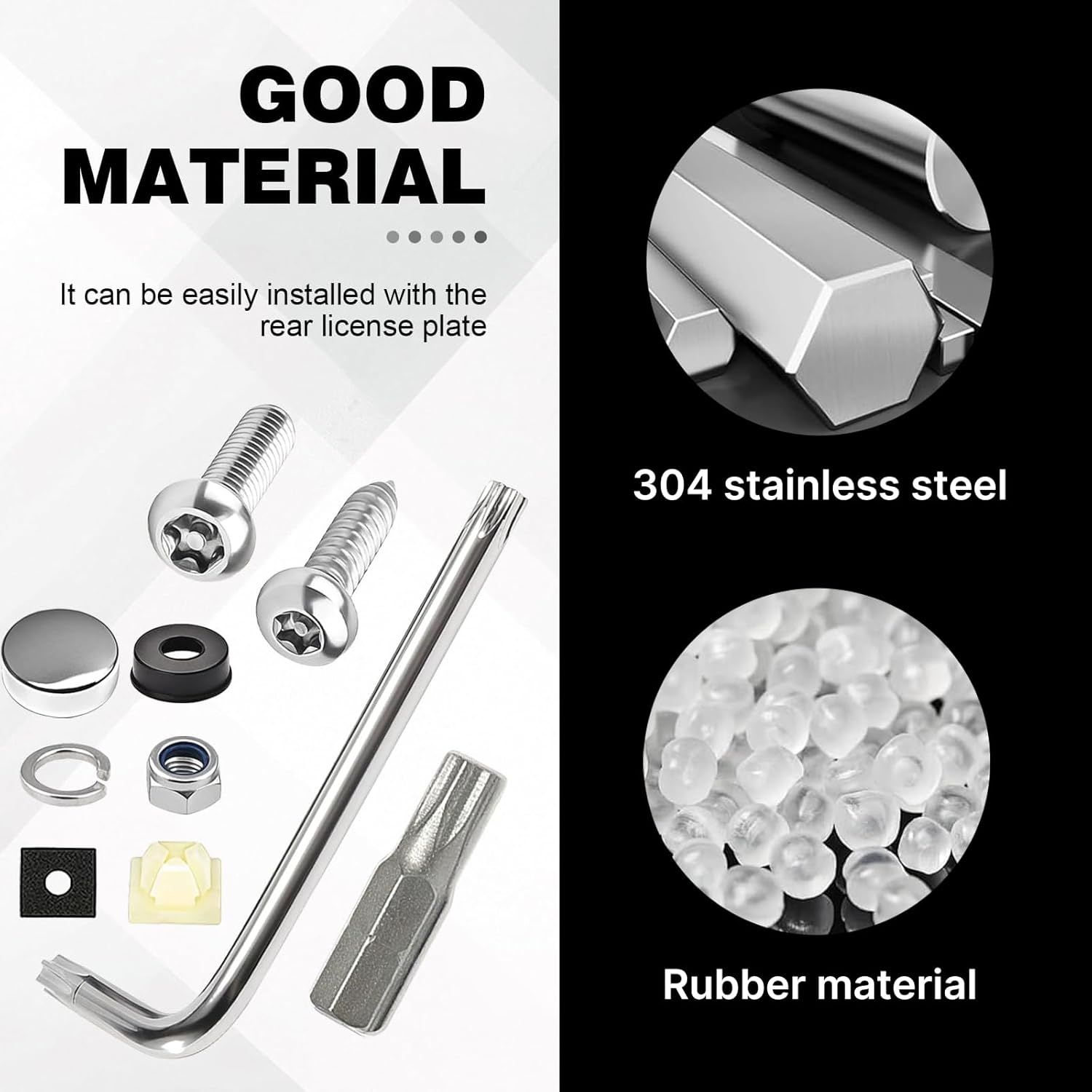 Anti Theft License Plate Screws with Caps, Stainless Steel License Plate Bolts for Car & Motorcycle, Secure Anti-Theft Kit, Tornillos Para Placas De Carro image number 5