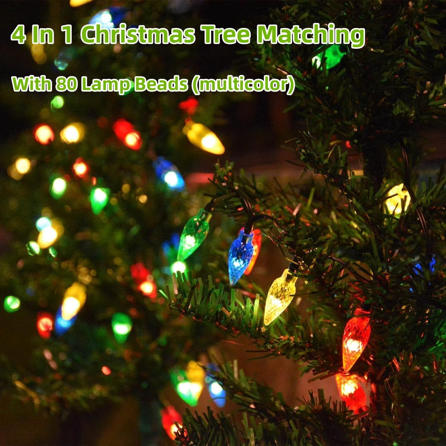 4-Packs Solar Christmas Tree Pathway Lights Outdoor Decorations Waterproof IP65, 8 Modes Garden Stake Lights for Yard and Outside image number 4