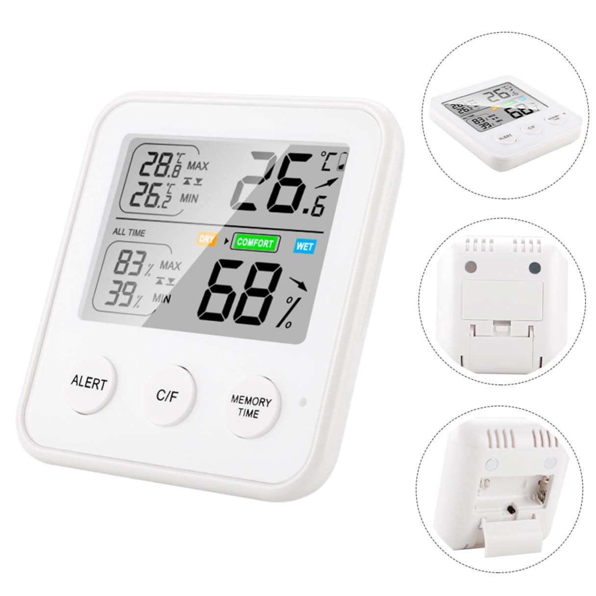 GANAZONO High Precision Digital Hygrometer Temperature Measuring Tool for Home and Compact Indoor Thermohygrometer with Easy Installation and Stable Accurate Humidity Gauge Multifunctional image number 1