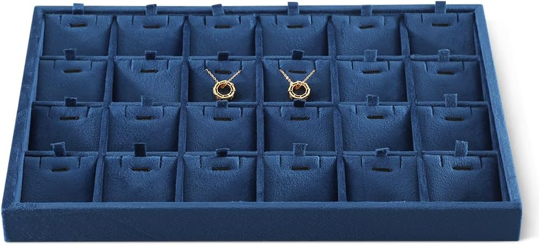 Yinbeini Velvet Necklace Pendant Bracelet Storage Tray, Stackable Jewelry Drawer Organizer Trays Long Chain Storage Organizer, Shop Cabinet Display Holder Plate, Jewellery Tray
