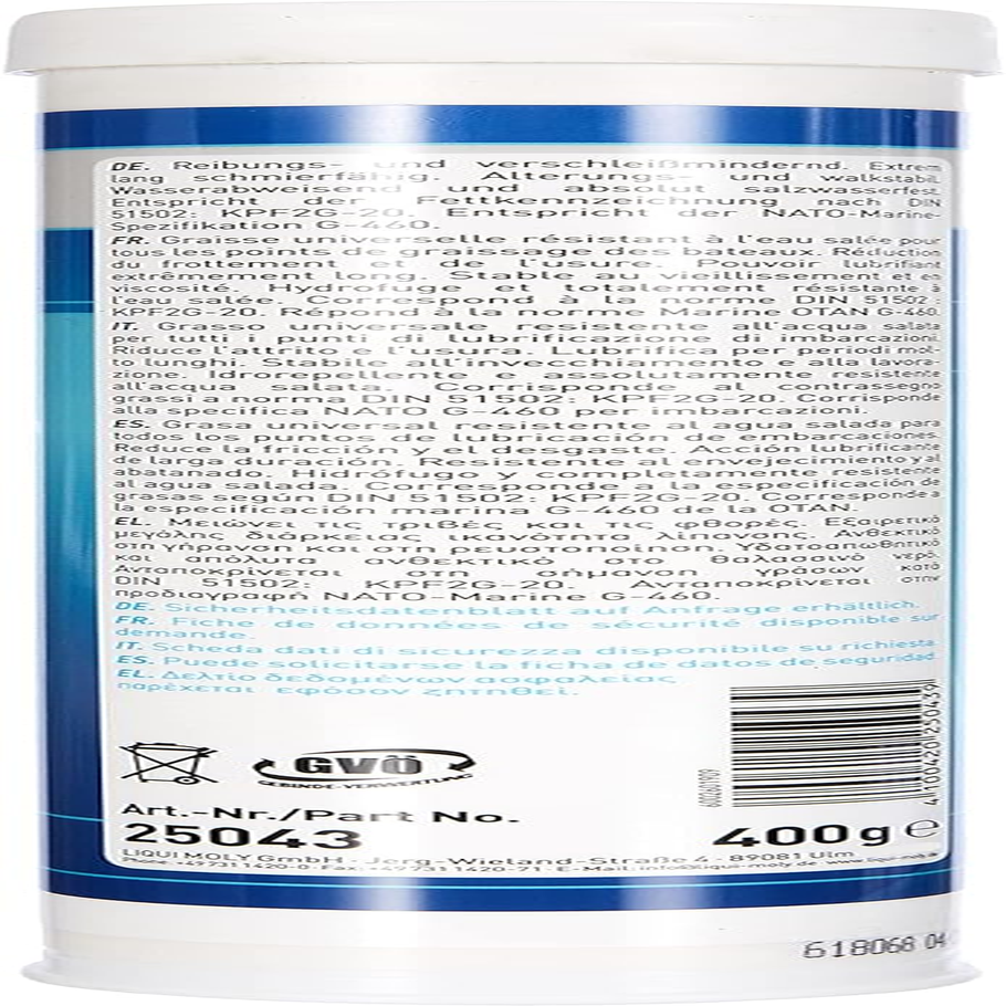 Liqui Moly P003656 Marine Boat Grease, 400 G image number 2
