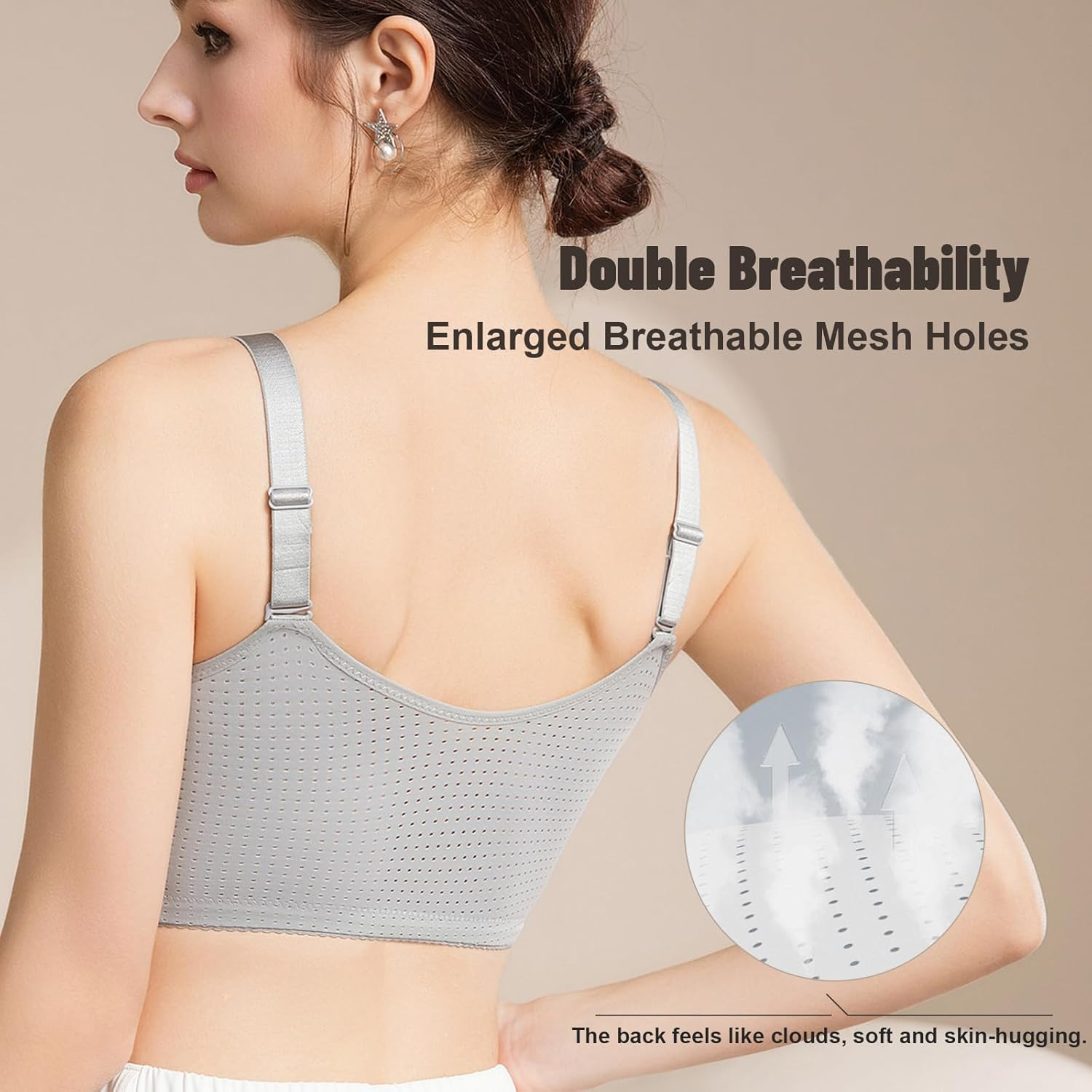 Zip Front Closure Mastectomy Bra, Women Post-Surgery-Bra with Pocket for Breast Prosthesis - Lace Surgical Everyday Bras image number 5