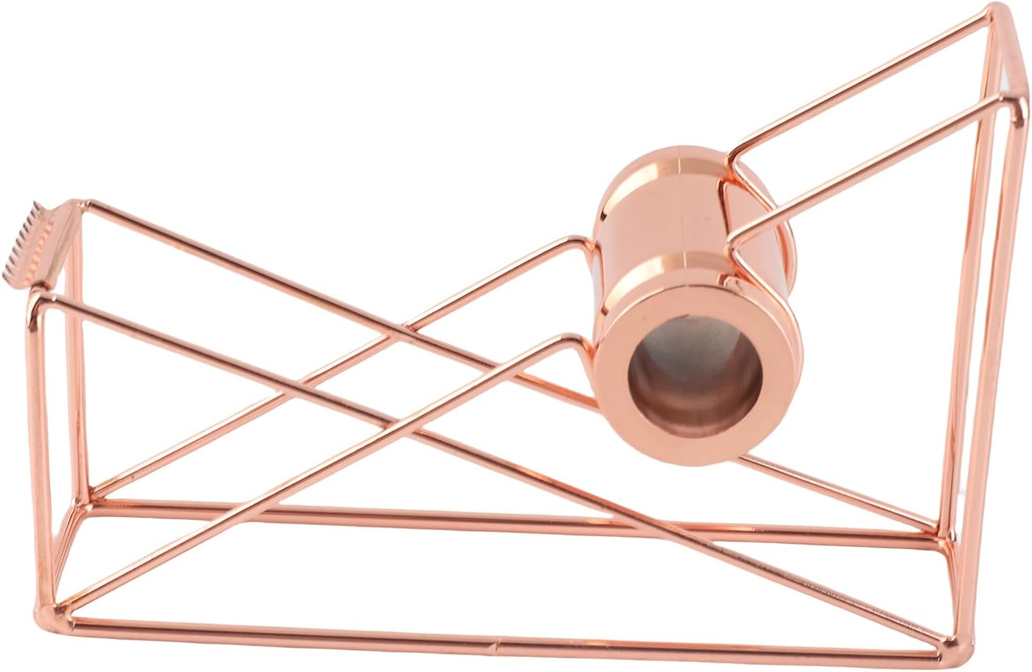 Jeffergarden Metal Hollow Adhesive Tape Dispenser Stylish Desktop Tape Holder for School Office Supplies (Rose) - Gold image number 6