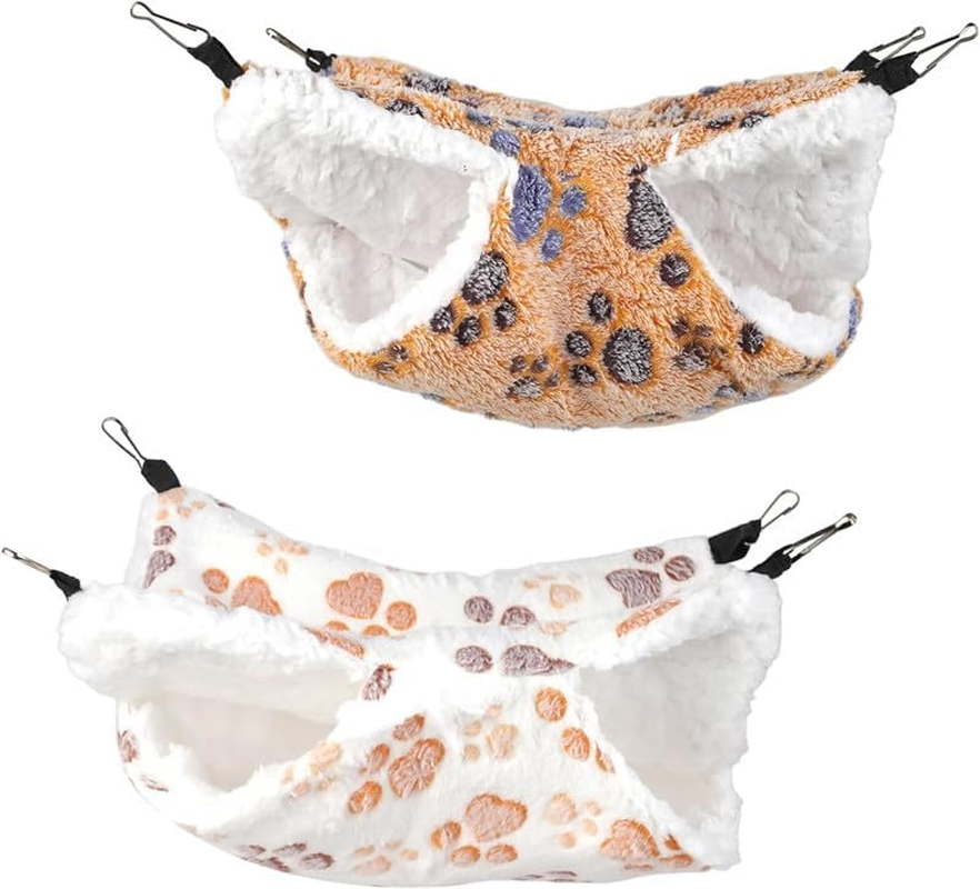 Double-Layer Pet Cage Hammock for Small Animals, 2 Pack Double-Layer Pet Cage Hammock, 2-Layer Soft and Fluffy Guinea Pig Hanging Bed,Soft Fluffy Hanging Bed for Guinea Pigs, Rats, Hamsters image number 6