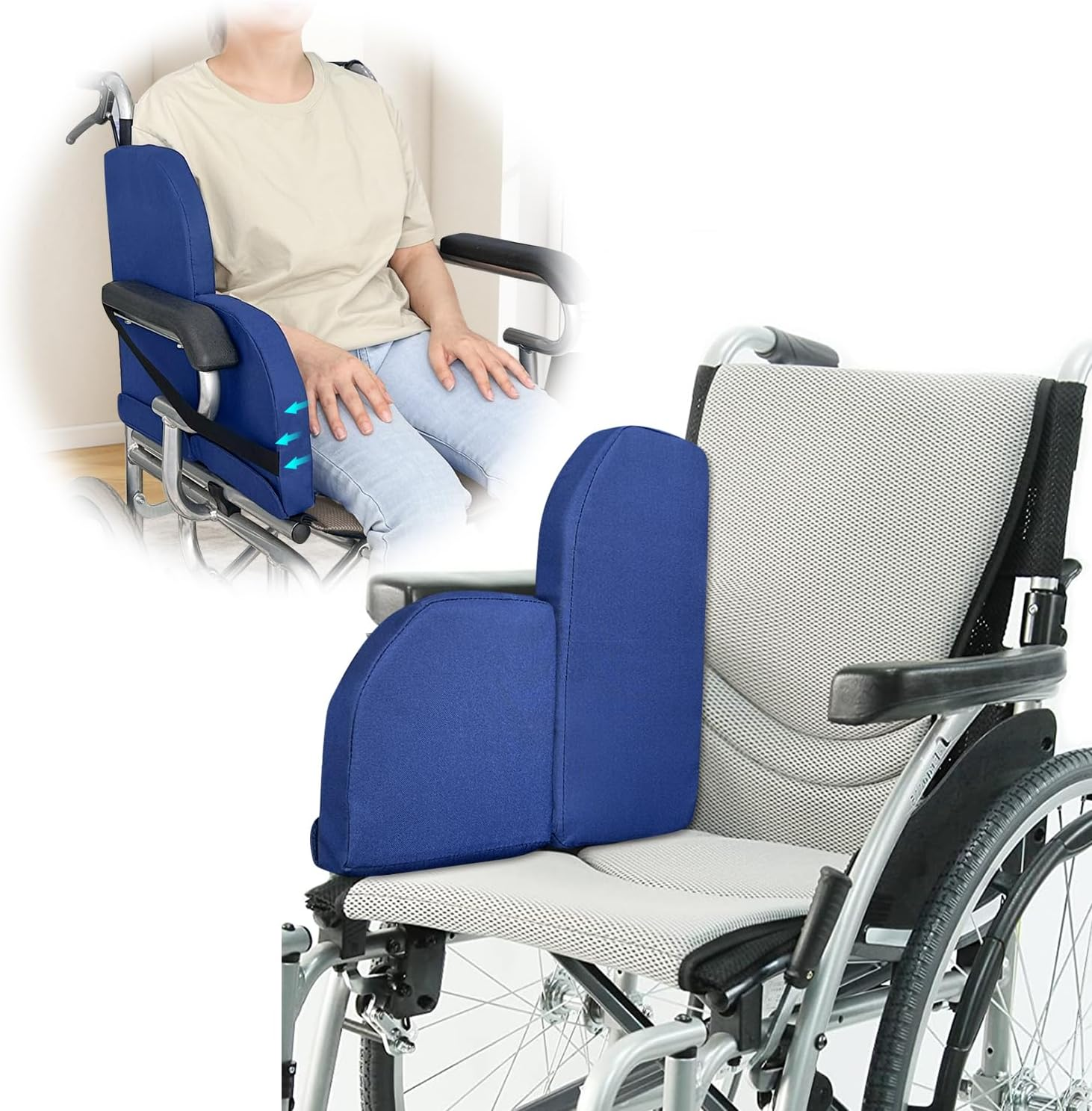 Lateral Support for Wheelchair Lateral Cushions for Seniors Wedge Pads Chair Support Attachment L Shape Padded for Wheelchair Side Right Guards Solid Panels for Elderly Positioning Better Posture (1) image number 3