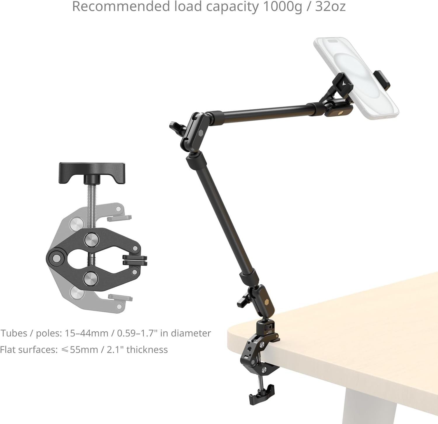 Smallrig Desktop Magic Arm with Crab-Shaped Clamp Kit 5625 image number 6