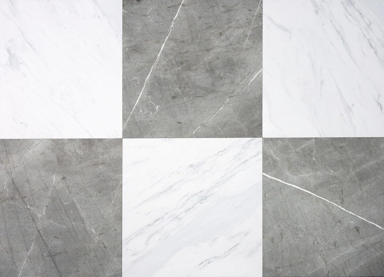 Floorpops 12-In by 12-In Grey & White Marble Bonneville Peel & Stick Floor Tiles