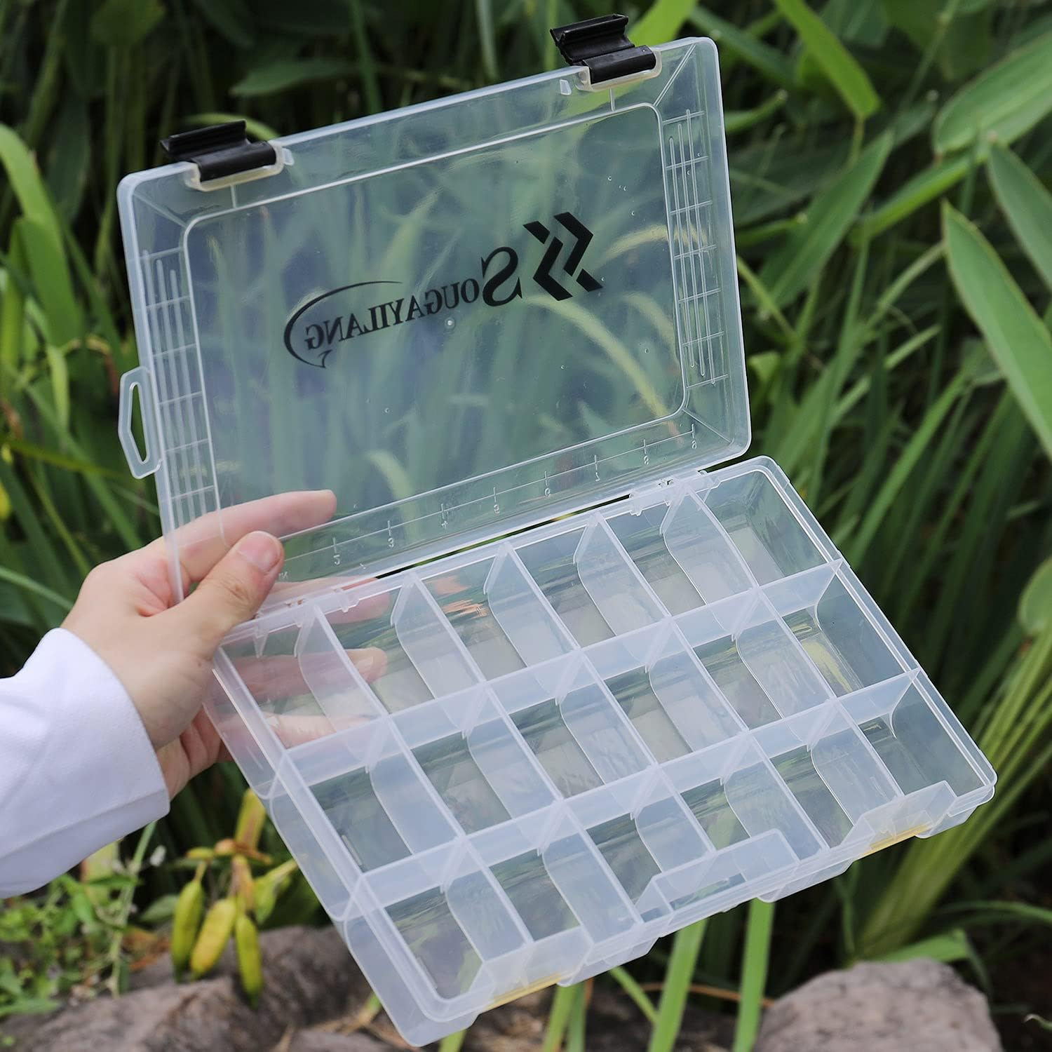 Sougayilang Fishing Tackle Boxes - 3600 3700 Plastic Storage Organizer Box with Removable Dividers - Fishing Tackle Storage - 4 Packs 3600 Transparent Tackle Trays image number 6