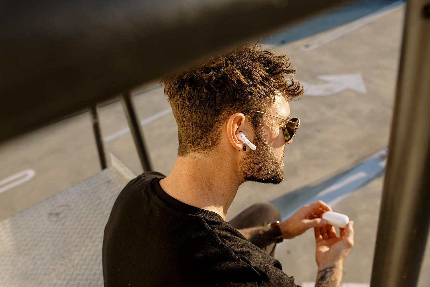 Defunc True Music Wireless Bluetooth Earbuds, White - Blue image number 3