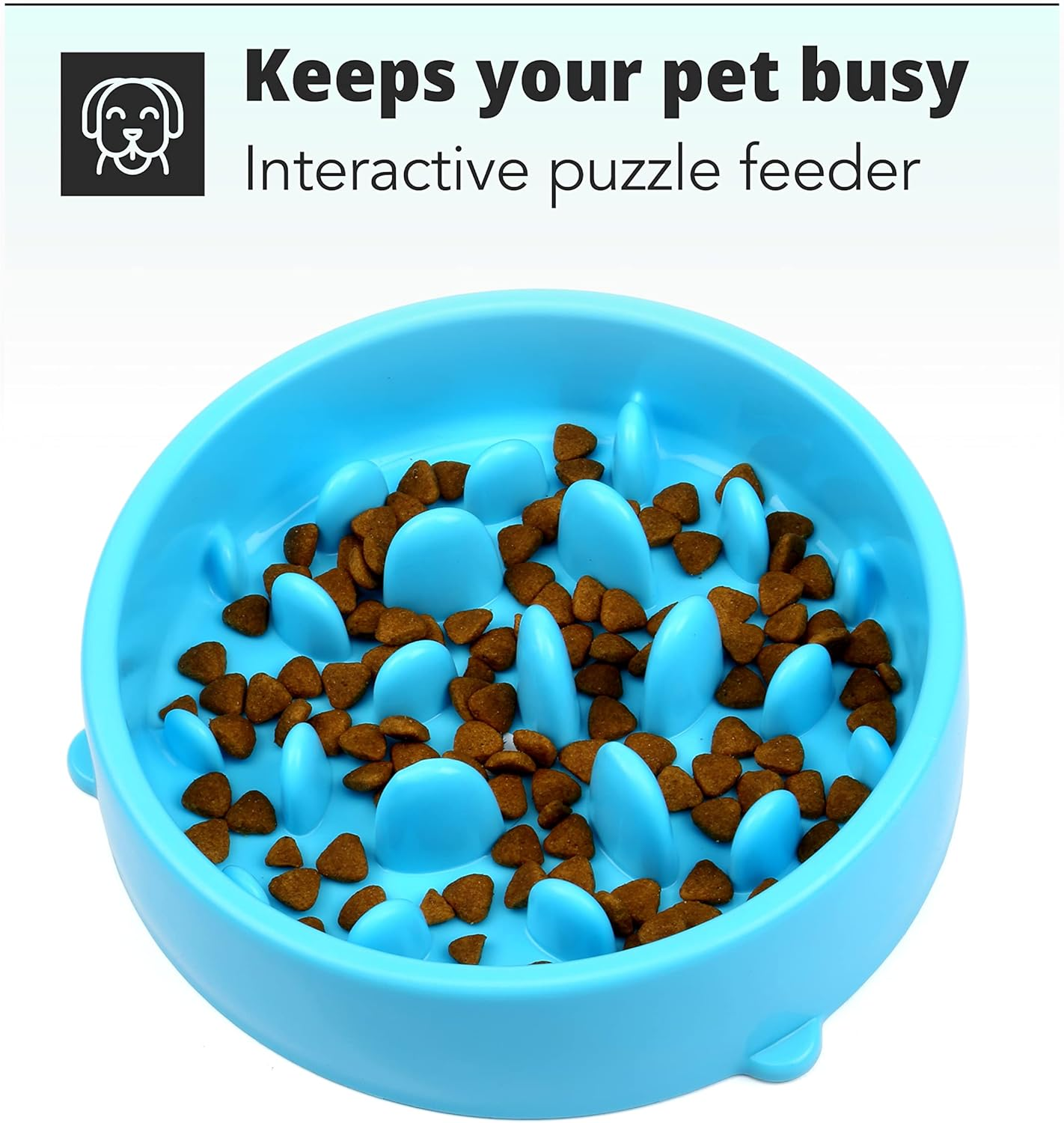 H&S Slow Feeder Dog Bowl - Slow Eating Dog Bowl - Interactive Feeder - Slow down Feed Dog Cat Feeding Bowl - Pet Bloat Stop Dog Bowl image number 2