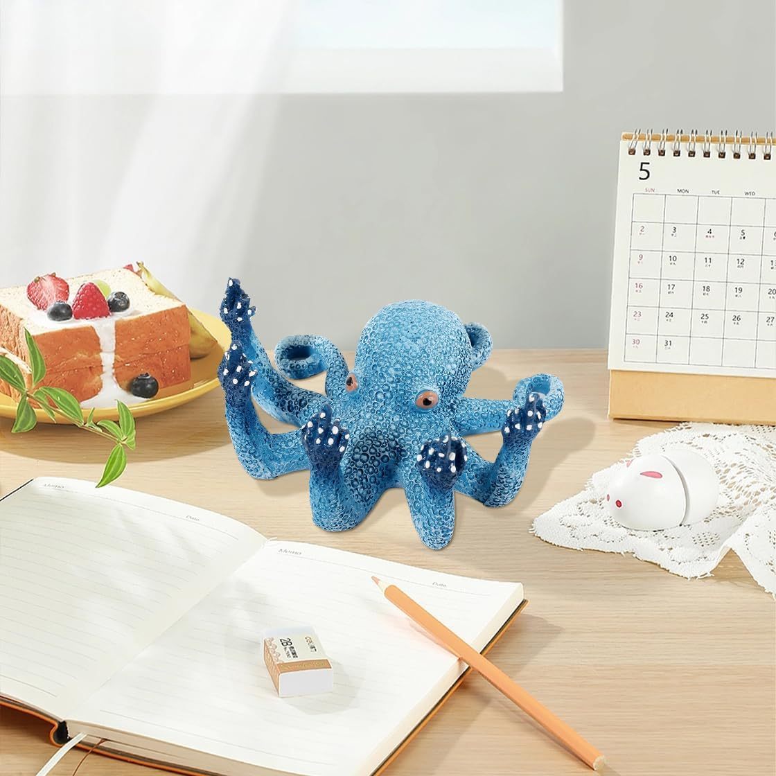 Hyzaphix Octopus Aquarium Ornaments Glowing Fish Tank Decorations Artificial Resin Octopus Marine Animal Figurine Ocean Sea Animals Figures for Landscape Decor, Home Table Decoration (Octopus) image number 5