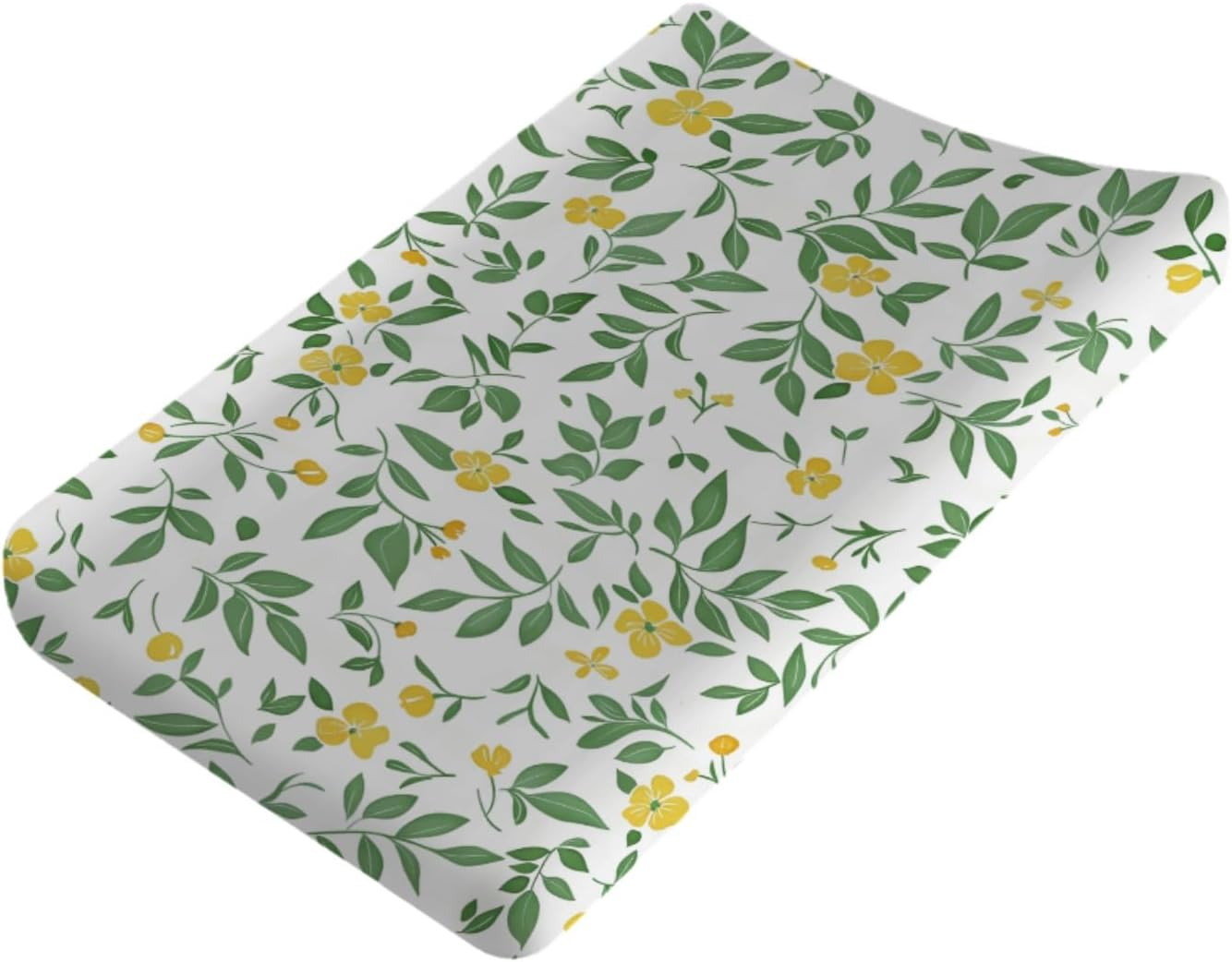 Floral Leaves Baby Changing Pad Covers,Unisex Fitted Changing Pad Cover for Baby Girls Boys,Comfortable Breathable Changing Table Covers,Polyester Easy Care Baby Changing Table Sheets for Girls image number 3