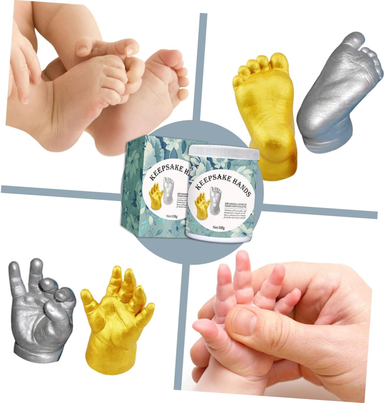 Hand Mold Powder for Newborn Hand Casting Kit for Boys and Girls Use as Keepsake image number 6
