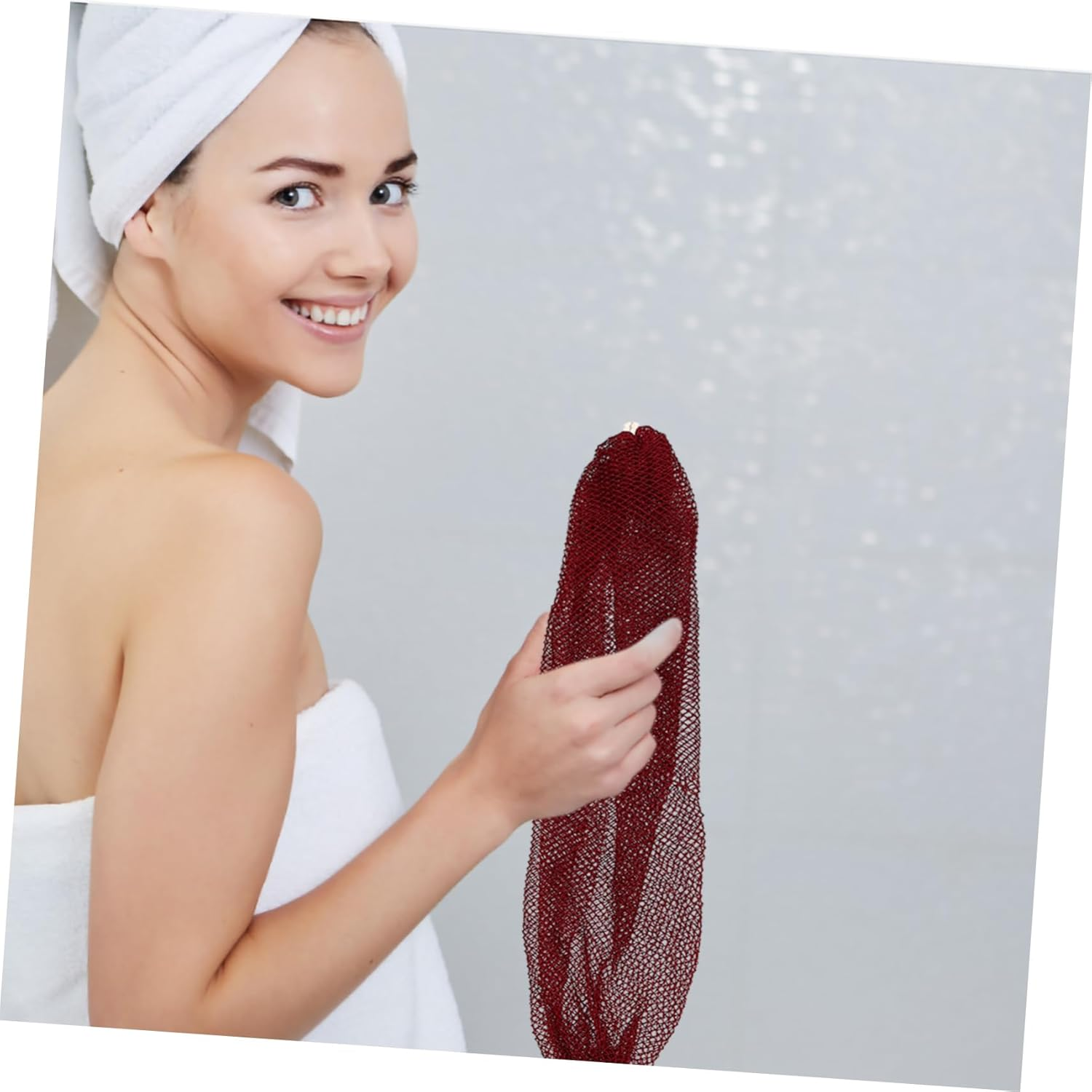 CALLARON 2Pcs Exfoliating Bath Sponge African Net Design Body Scrubber for Shower Back Loofah for Men Women and Yellow Material Exfoliating Net Sponge image number 4