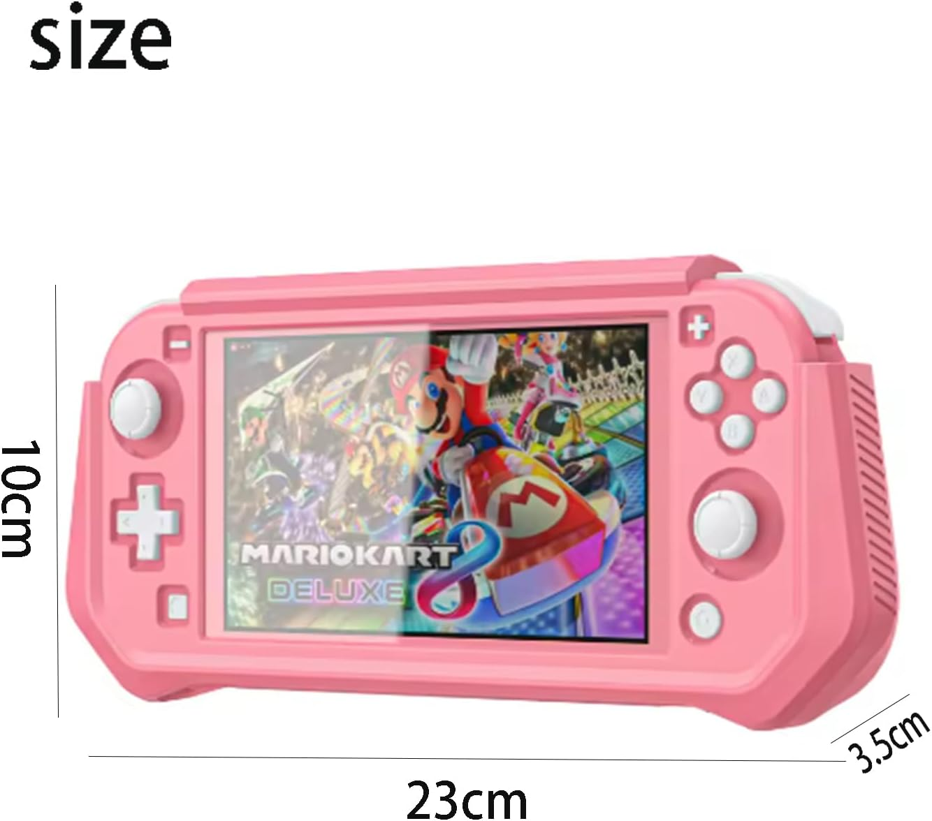 Roczential Protective Case for Shockproof TPU Cover with Built-In PC Screen Protector & Detachable Hand Grip | Includes 2 Thumb Grip Caps (Pink) image number 4