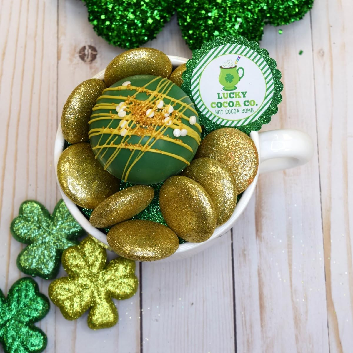 Lucky Cocoa Co. Festive Mug Themed St. Patrick'S Day Hot Cocoa Bomb Sticker Labels, Total of 40 2" Circle Stickers (20 Sets of 2) by Amandacreation image number 6