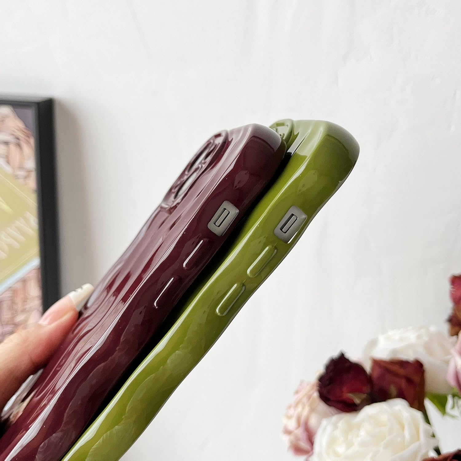 Caseative for Iphone 15 Case,Water Ripple Pattern Curly Wave Frame Soft Compatible with Iphone Case (Silver,Iphone 15) image number 5