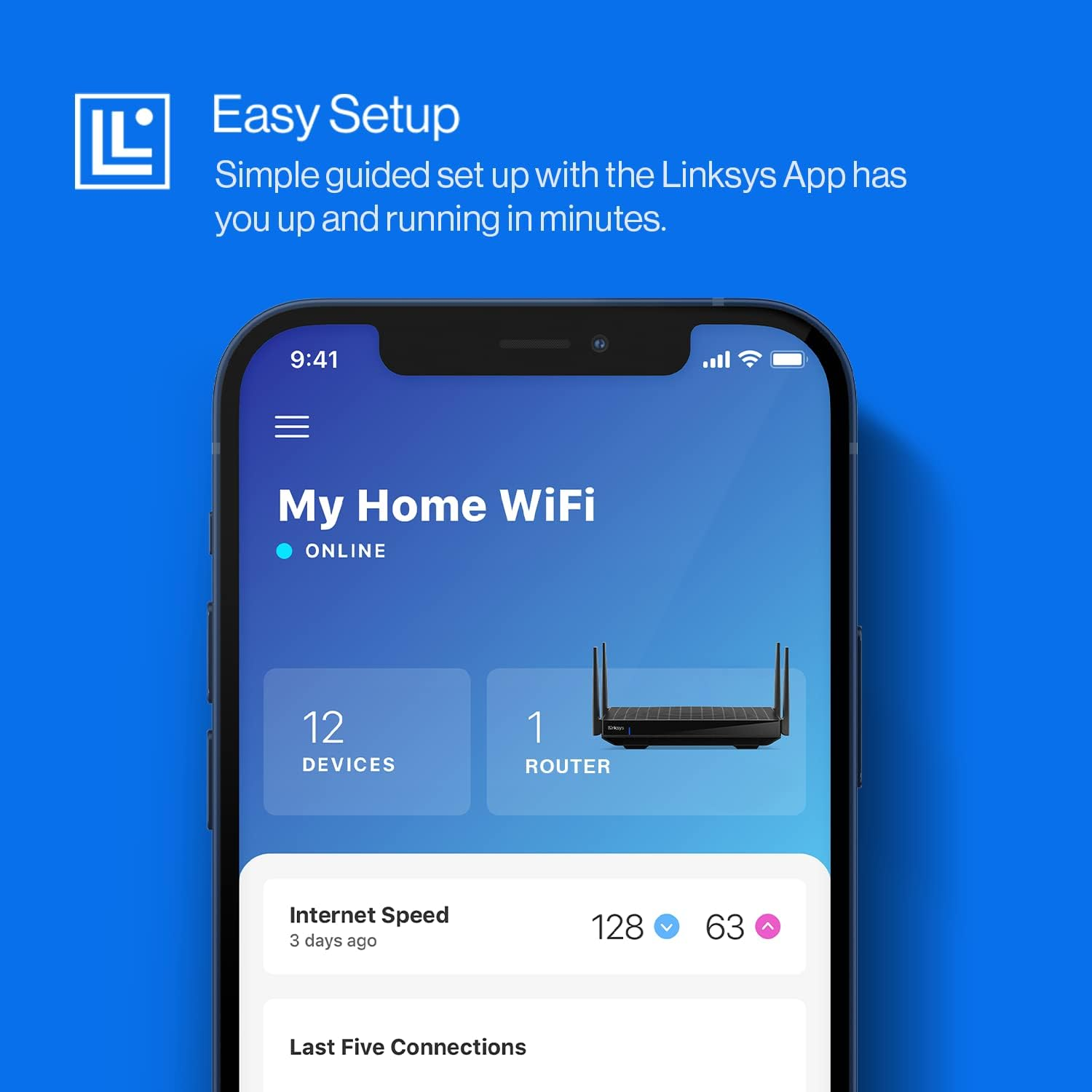 Linksys Hydra Pro 6E Tri‑Band Wifi 6E Mesh Router - Wireless Gaming 8-Stream Router, 6 Ghz Band for 8K Streaming, up to 6.6 Gbps Speed, 2700 Sq. Ft Coverage, 55+ Devices, Works with Velop Mesh System
