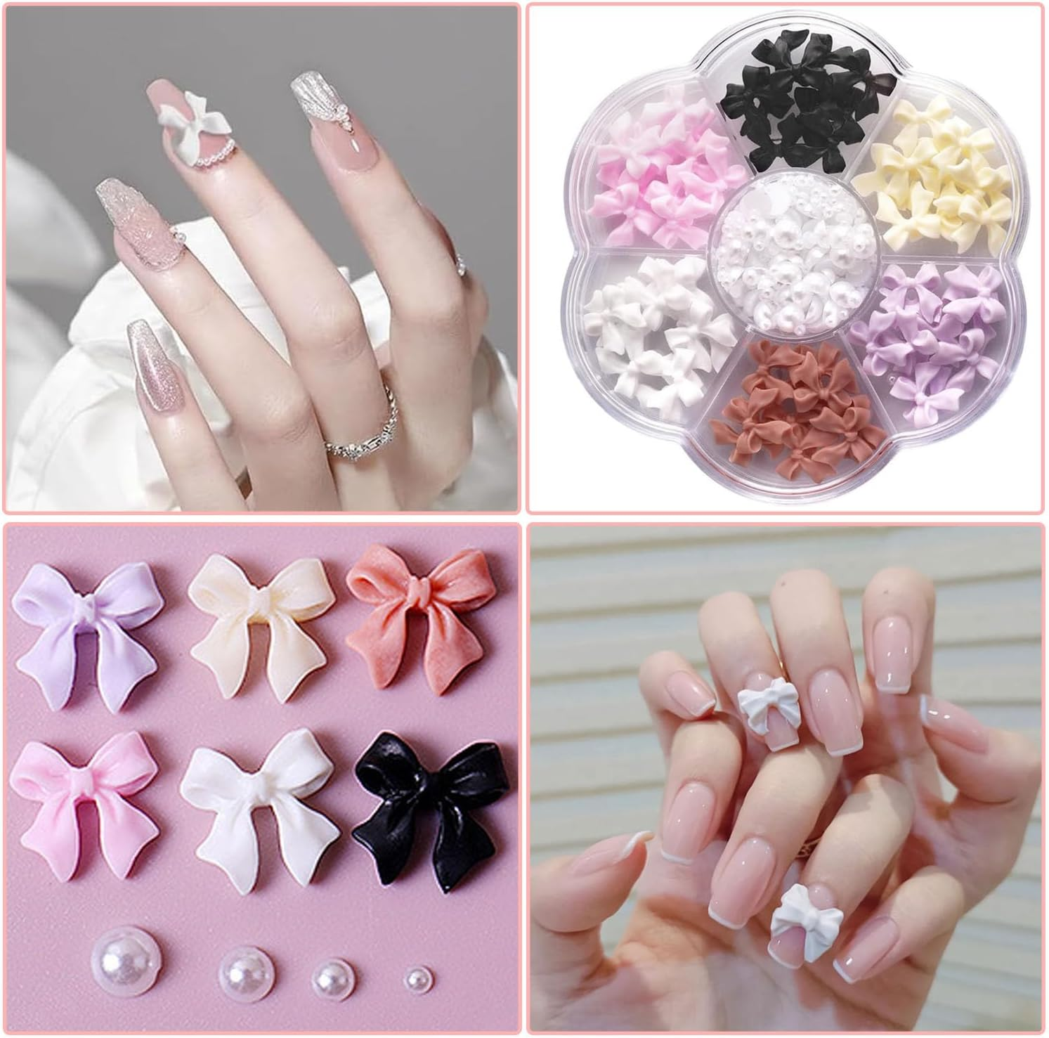 Mtxorvix 3D Bow-Knot Colorful Nail Charms Set - Women'S DIY Nail Art Rhinestones image number 2