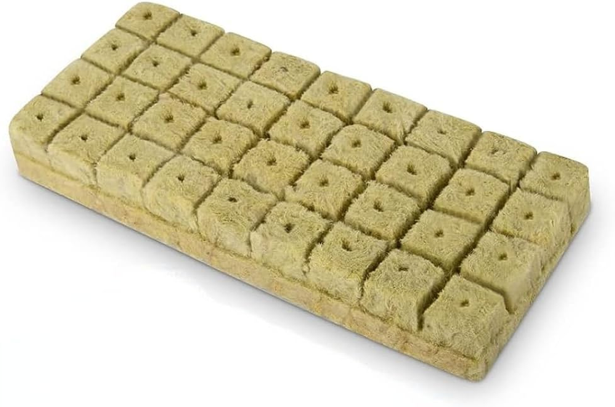 Poemtian 36Pcs Rockwool Grow Cubes 1.2 * 1.2 * 1.5 Inch Rock Wool Hydroponic Grow Media Soilless Culture Substrate for Vigorous Plant Growth image number 1