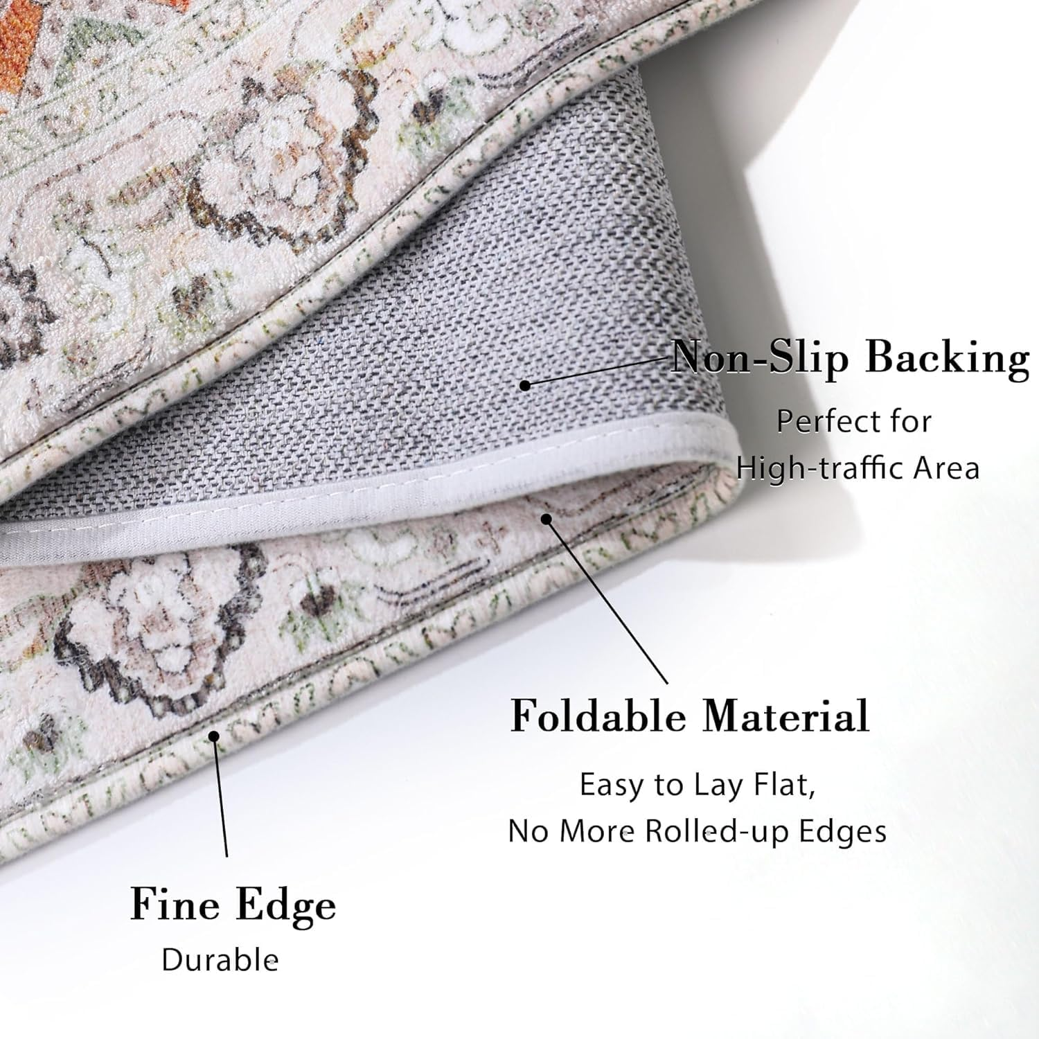 Forubar Boho Area Rugs for Living Room, Washable Persian Rug, Non-Slip Vintage Carpet for Bedroom, Indoor Floor Mat Modern Soft Abstract Rugs (Sytle 3, 200 X 300 Cm) image number 5