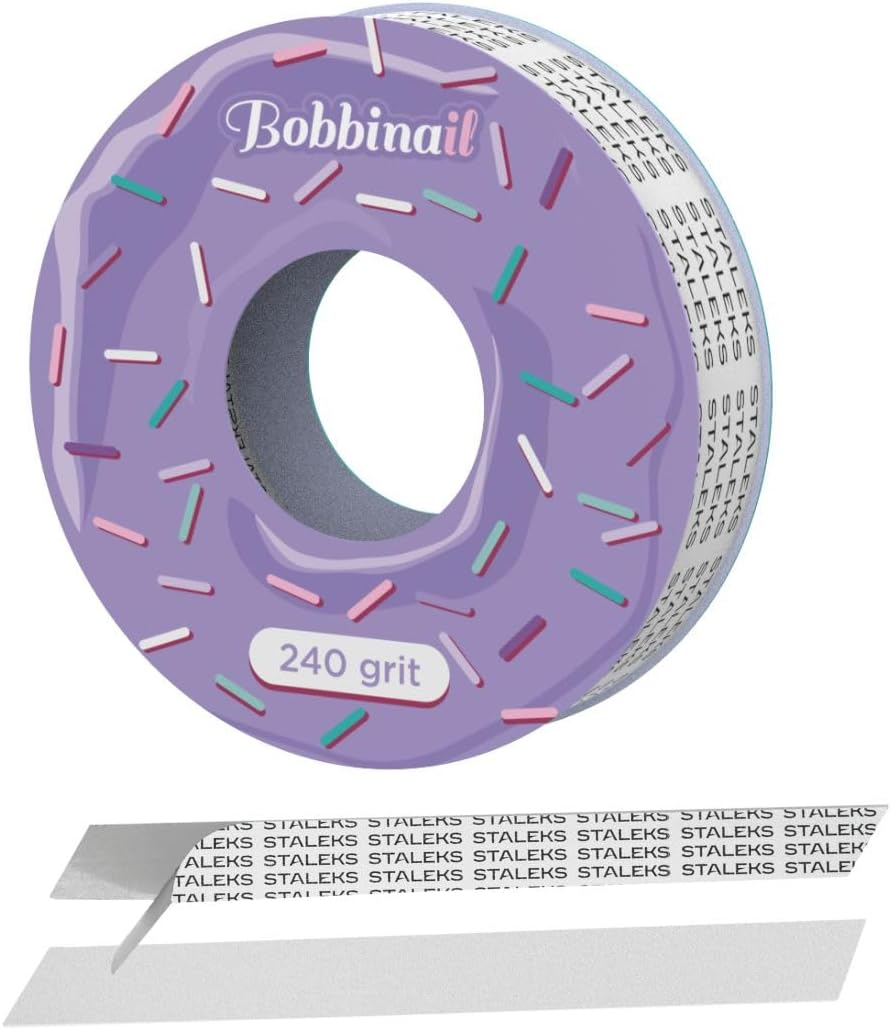 STALEKS PRO Expert Disposable White Abrasive Tape (240 Grit, 7M) Spare Block &ndash; Straight Nail File Spare Roll for Eco-Friendly Manicure & Pedicure image number 2