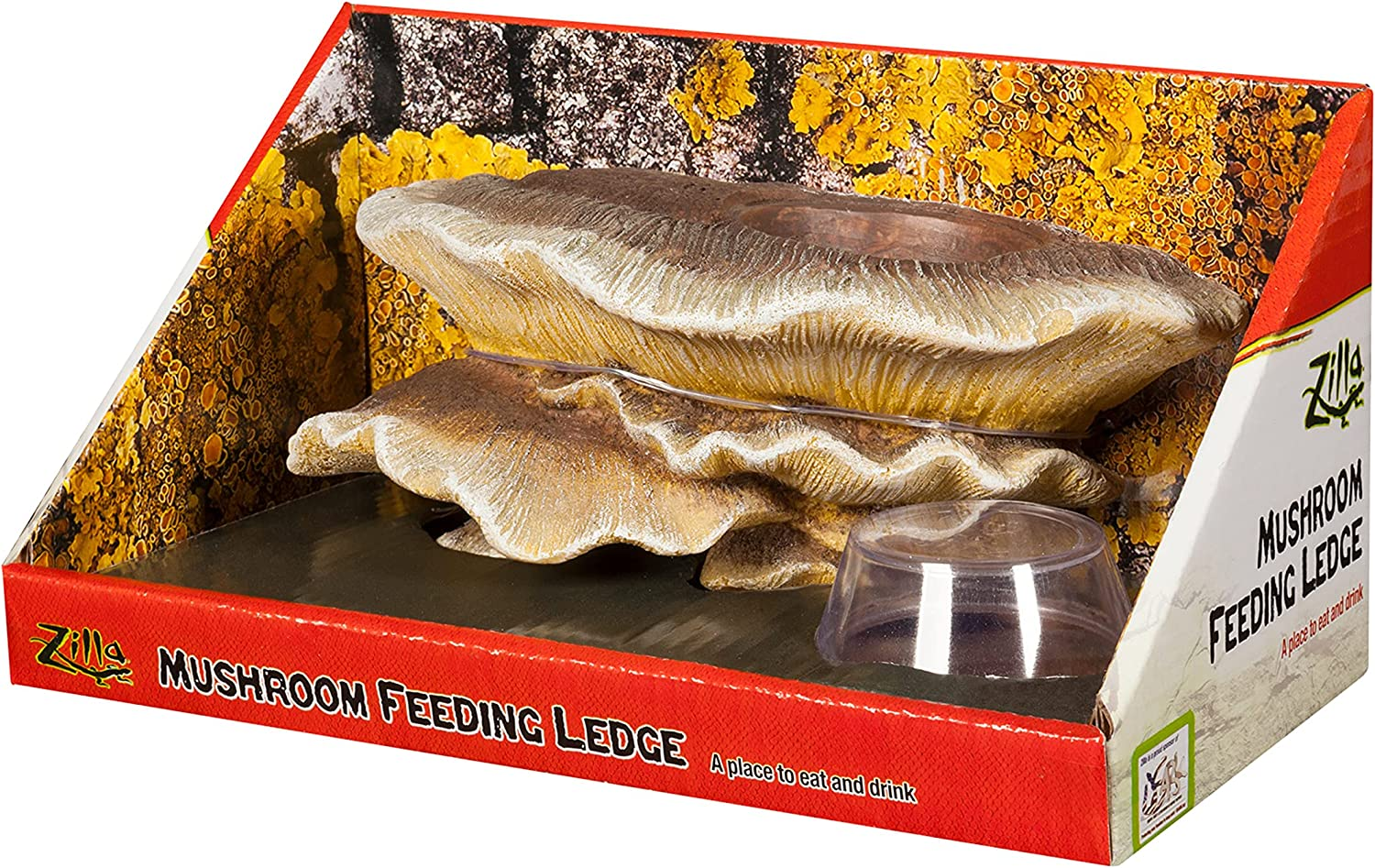 Zilla Vertical D&eacute;cor Mushroom Feeding Ledge One Size,Brown 9.5 In image number 2