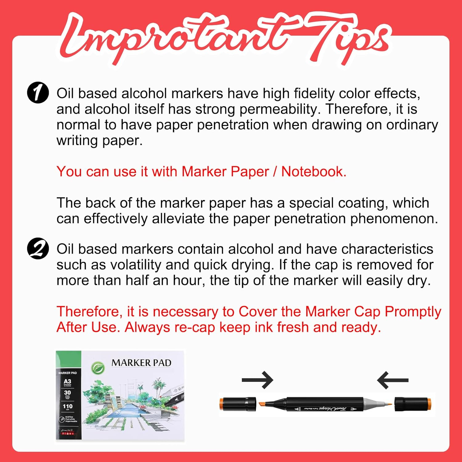 Zelphia Alcohol Markers Double Tipped - 80 Colors Art Drawing Set, Colouring Markers for Kids, Artist, Adult, Based Highlighter Pen for Painting, Coloring, Drawing and Sketching image number 3