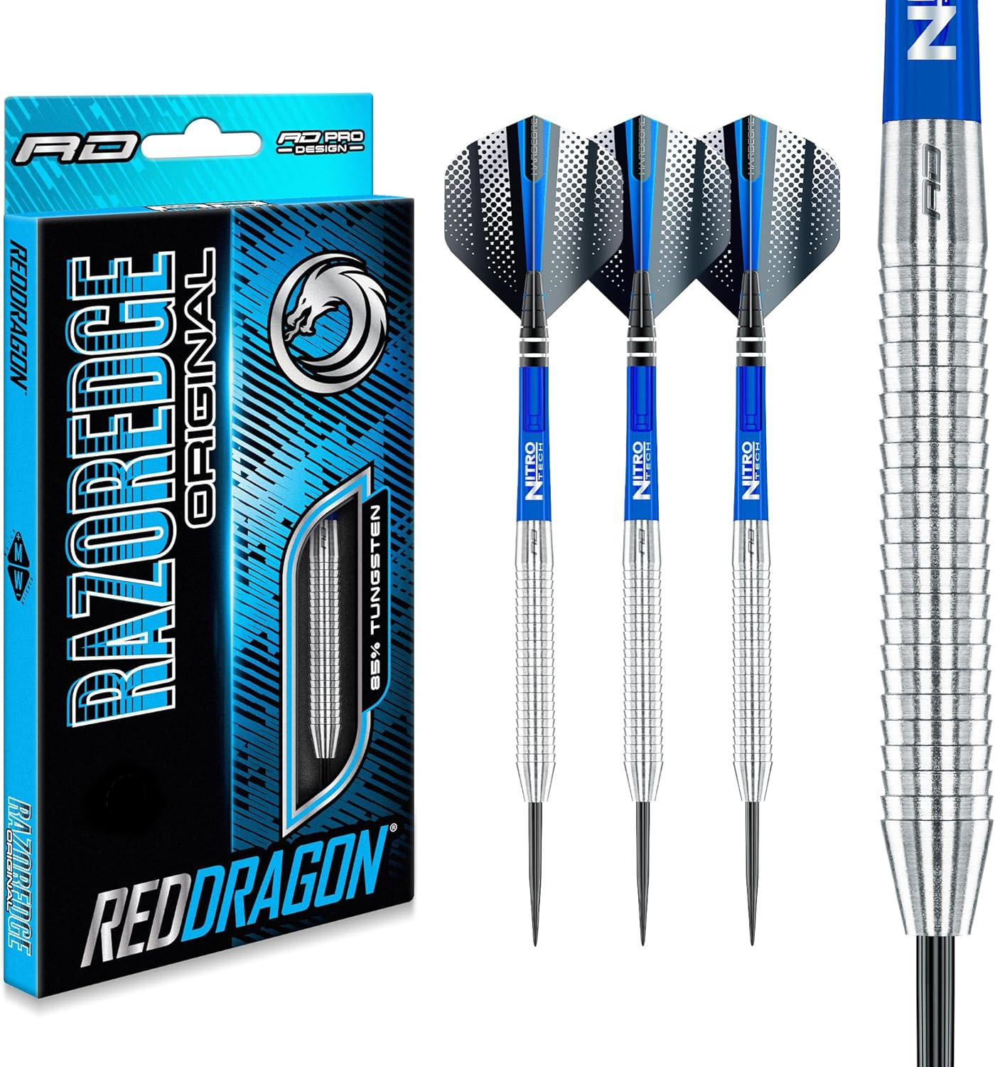 RED DRAGON Razor Edge Original Tungsten Professional Darts Set with Flights and Nitrotech Shafts (Stems) image number 3