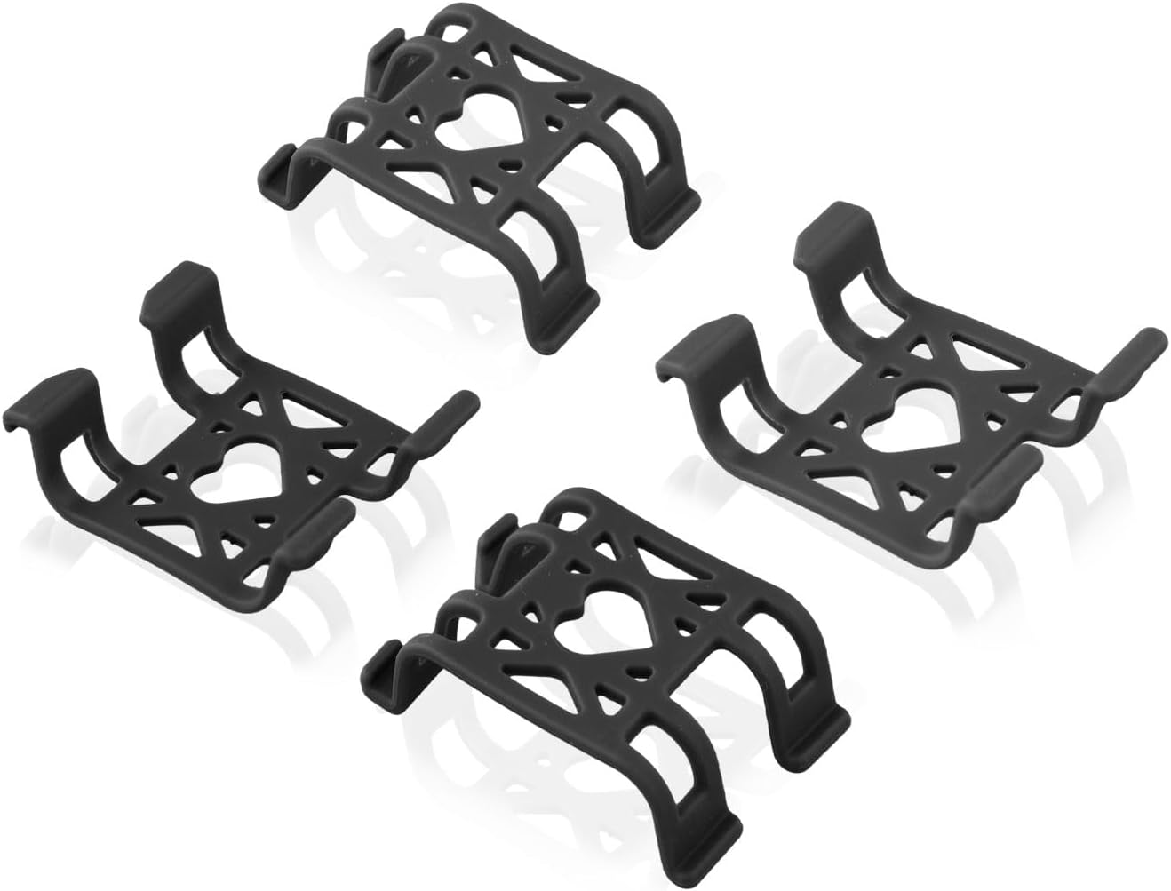 PEUTIER 4Pcs Collar Attachment Clips, GPS Dog Silicone Clips Accessories for Cat Pet Activity Replacement (Black)