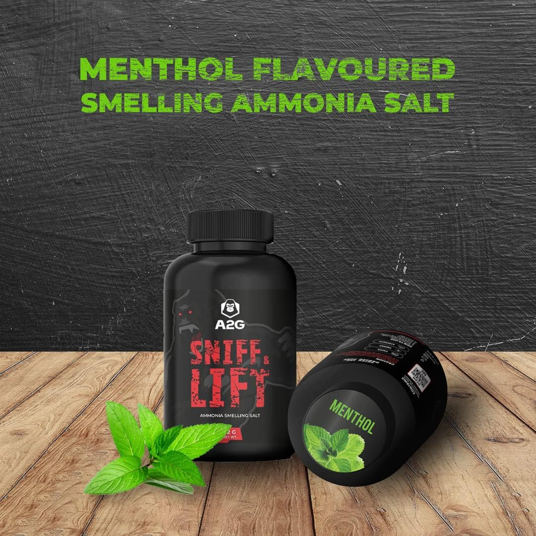 A2G Sniff & Lift Ammonia Smelling Salt | Strongest Ammonia Smelling Stimulant for Powerlifting | the OG FORMULA | A2G Lifestyle (Menthol)